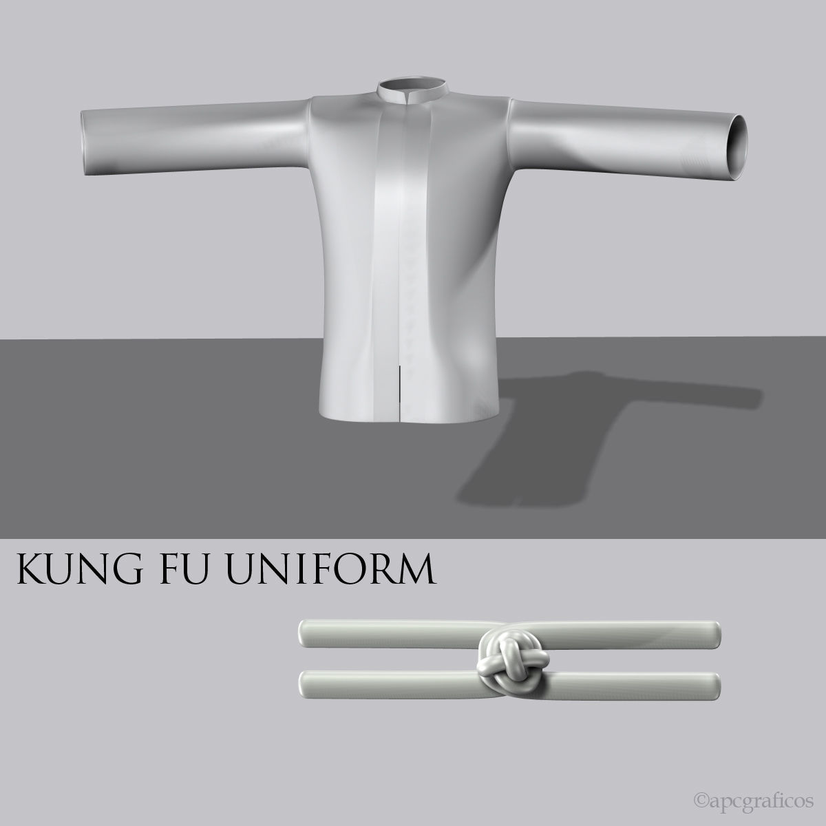 Kunf Fu Uniform 3D model_6