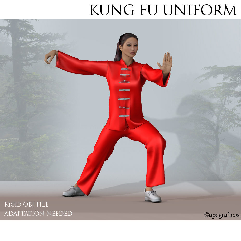 Kunf Fu Uniform 3D model_11