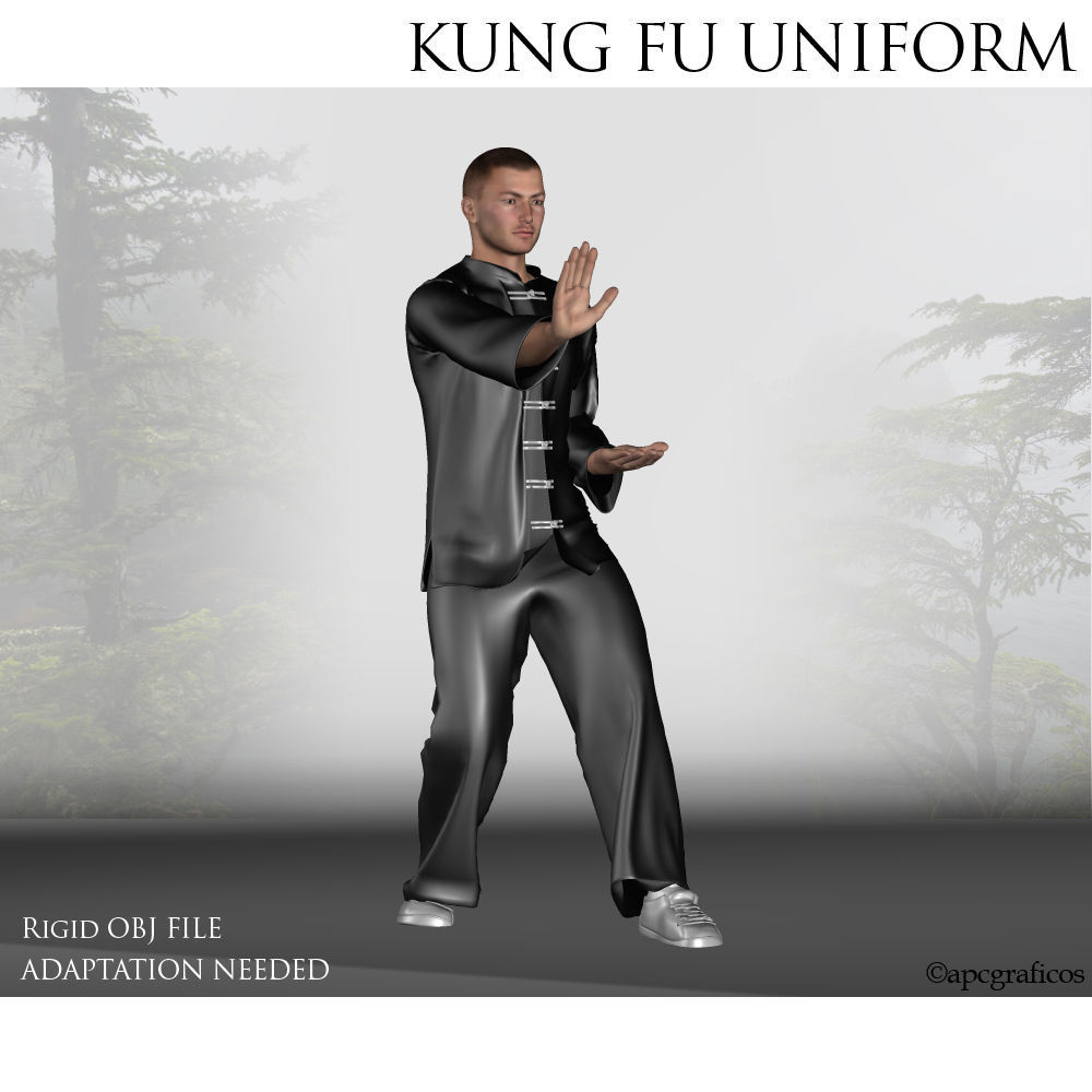 Kunf Fu Uniform 3D model_10