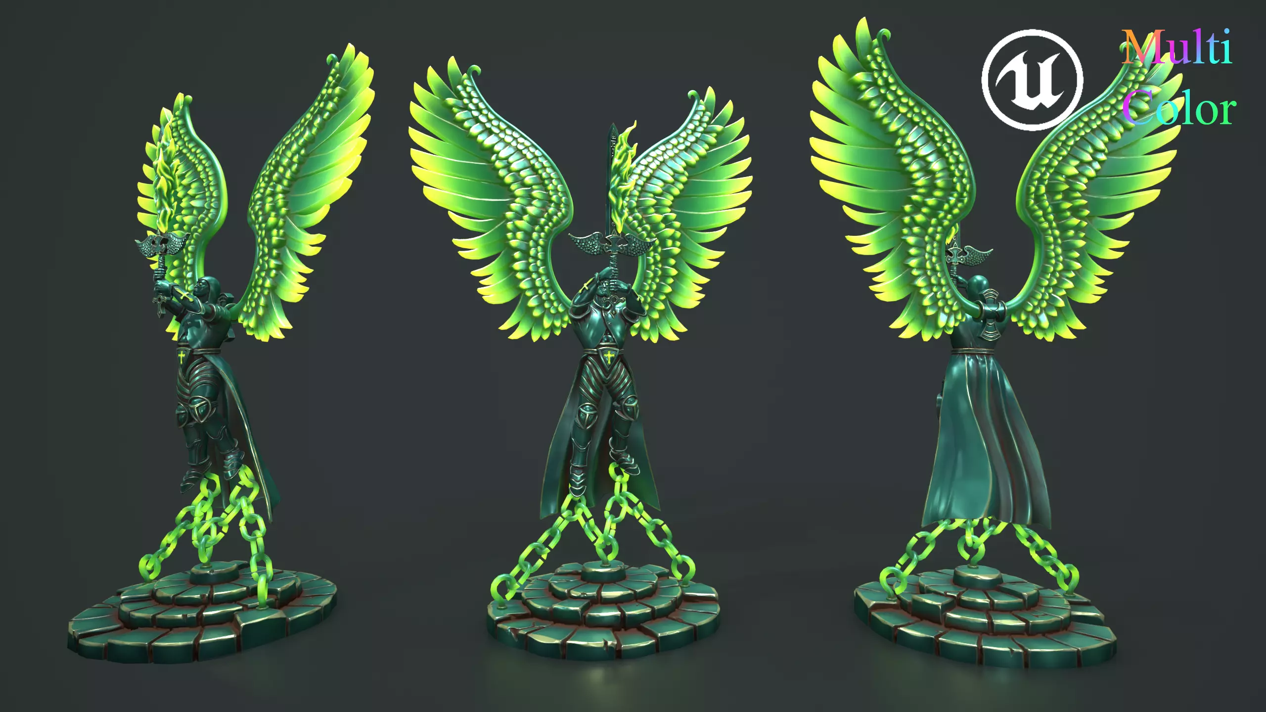 Statue Archangel Low-poly 3D model