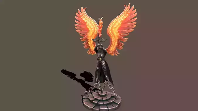Statue archangel Low-poly 3D model