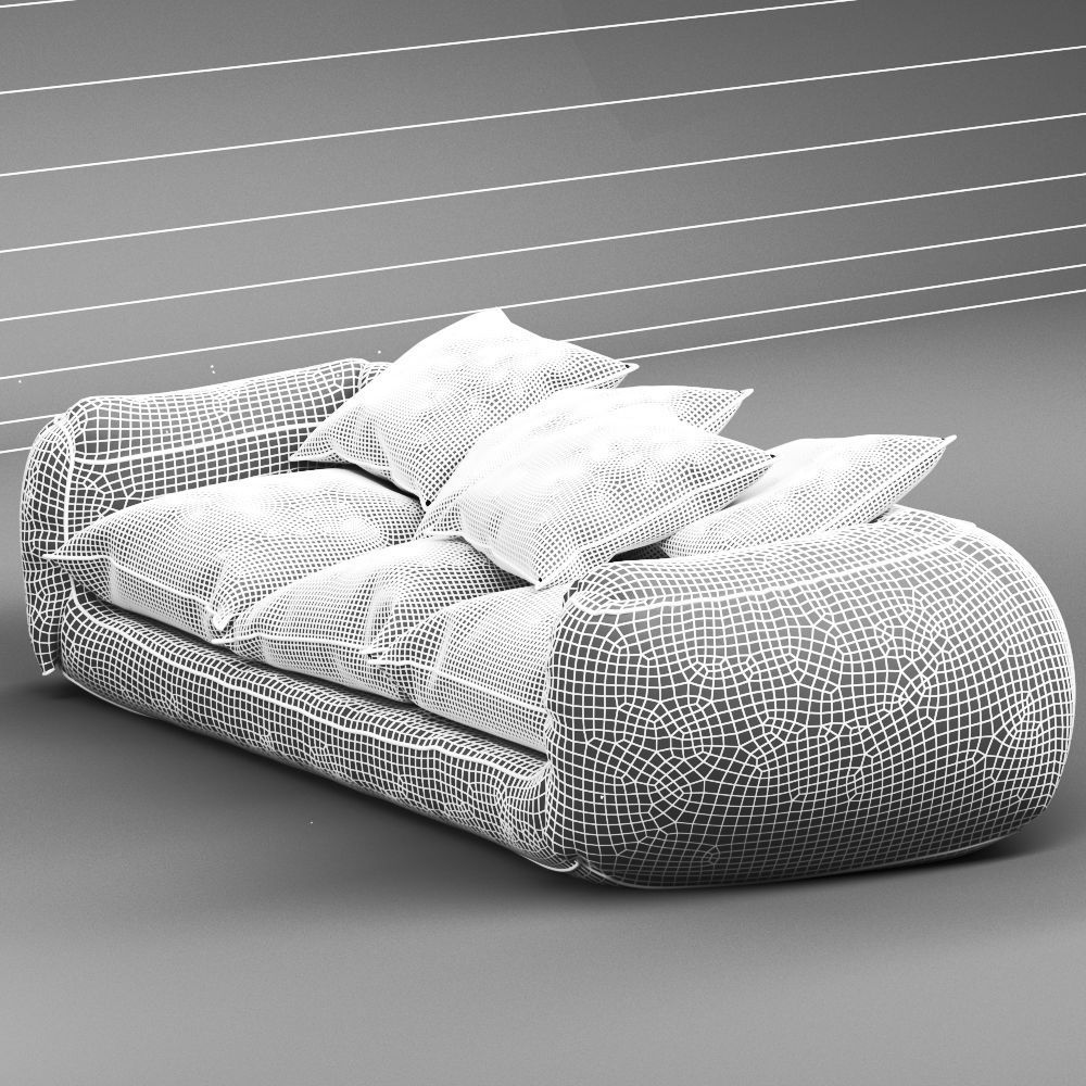  puff Sofa Free 3D model_4