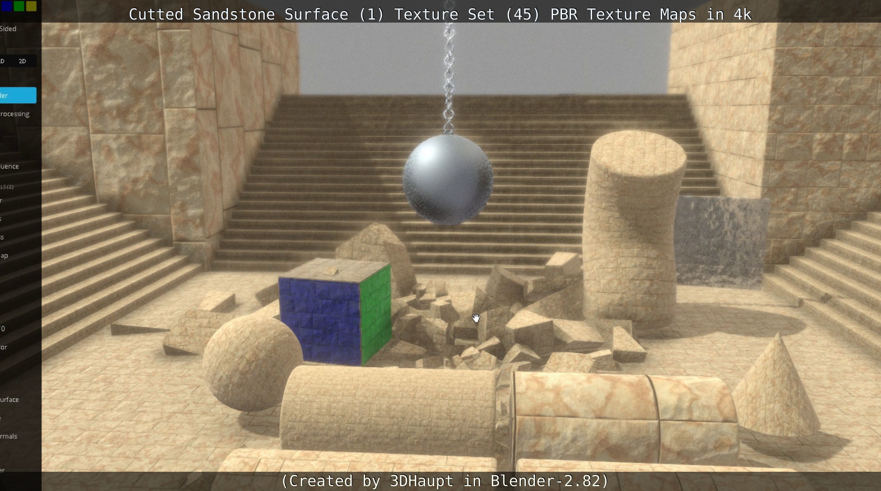 Cutted Sandstone Surface -1- Texture Set -45- Texture_133