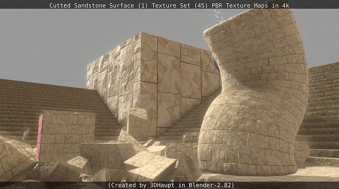 Cutted Sandstone Surface -1- Texture Set -45- Texture