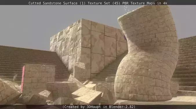 Cutted Sandstone Surface -1- Texture Set -45- Texture