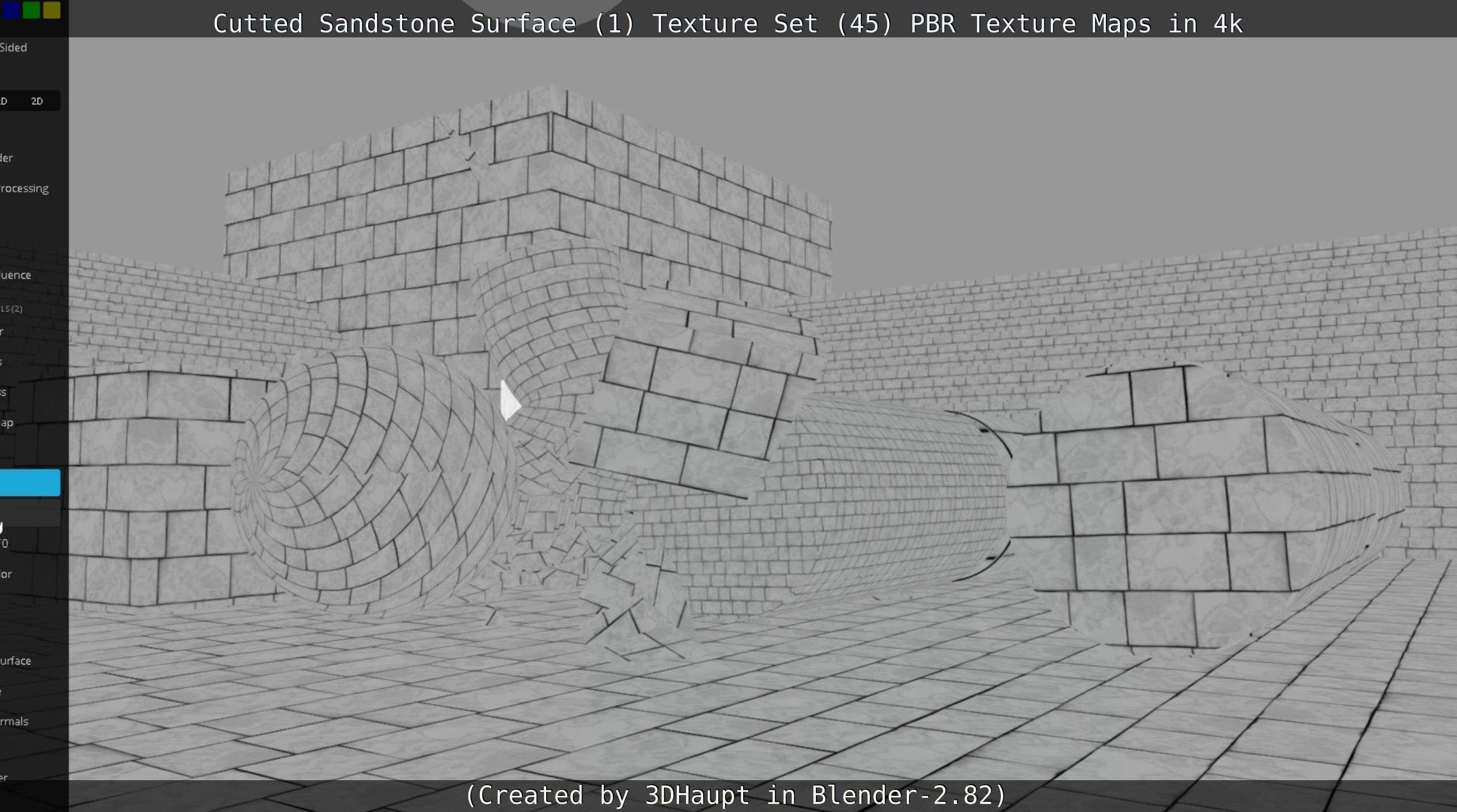 Cutted Sandstone Surface -1- Texture Set -45- Texture_137