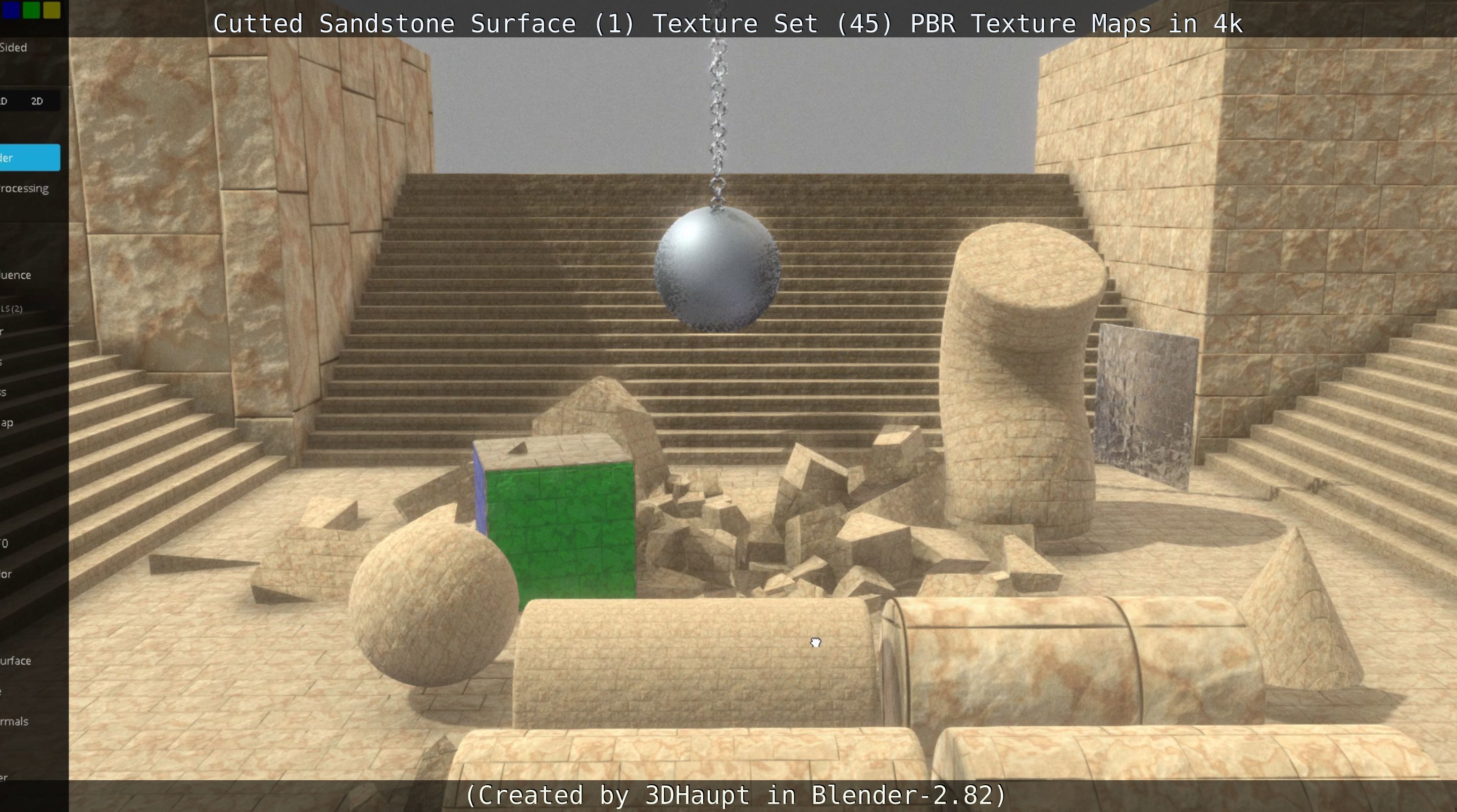 Cutted Sandstone Surface -1- Texture Set -45- Texture_128