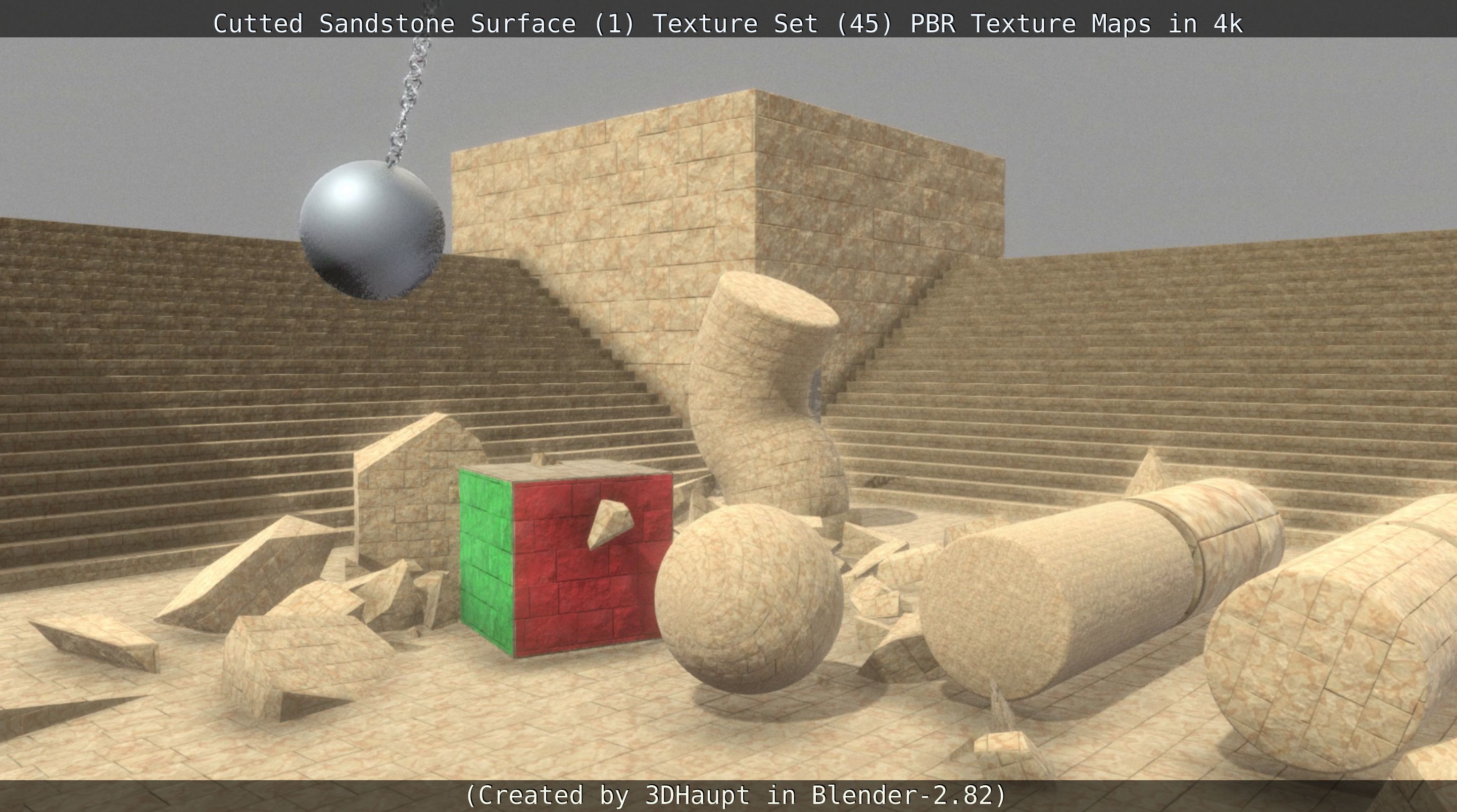 Cutted Sandstone Surface -1- Texture Set -45- Texture_124