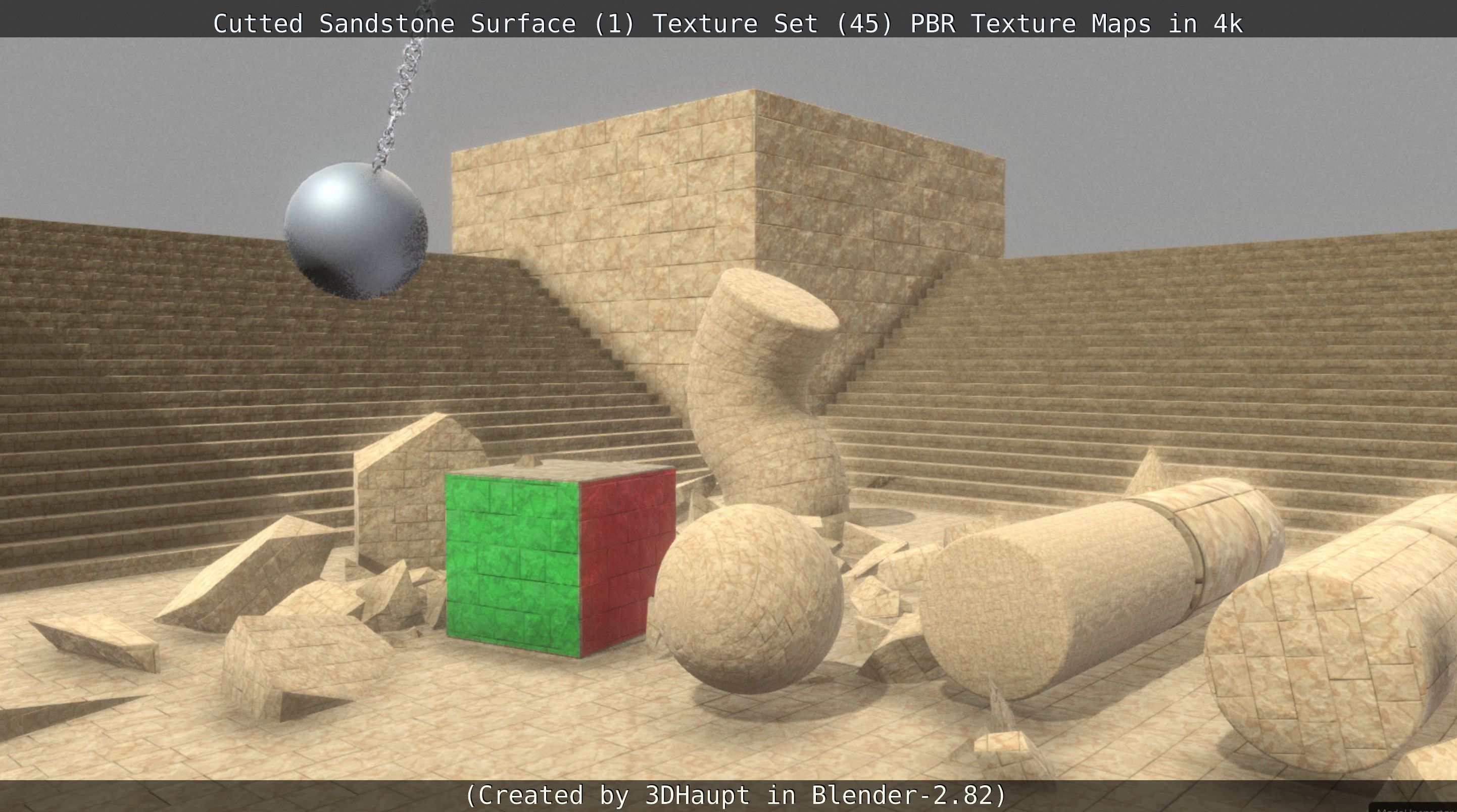 Cutted Sandstone Surface -1- Texture Set -45- Texture_120