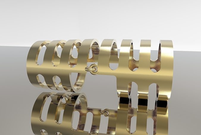 Rings gold plated cuff Free 3D print model