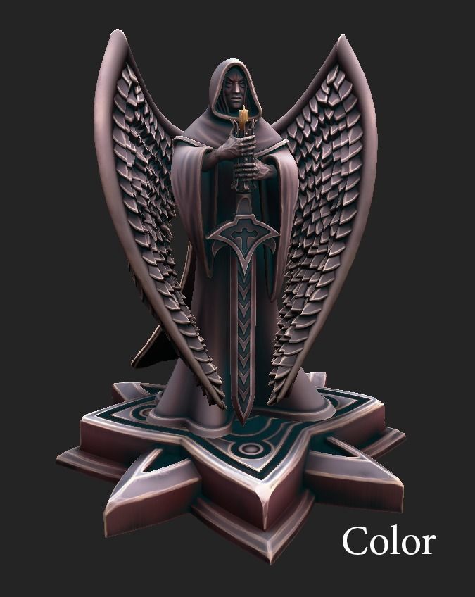 Statue Man Keeper Low-poly 3D model_10