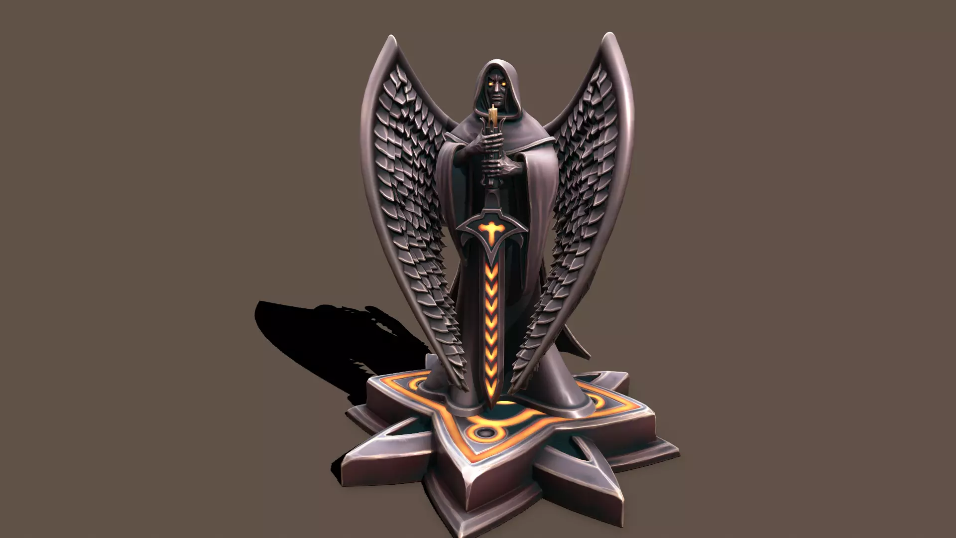 Statue Man Keeper Low-poly 3D model_0