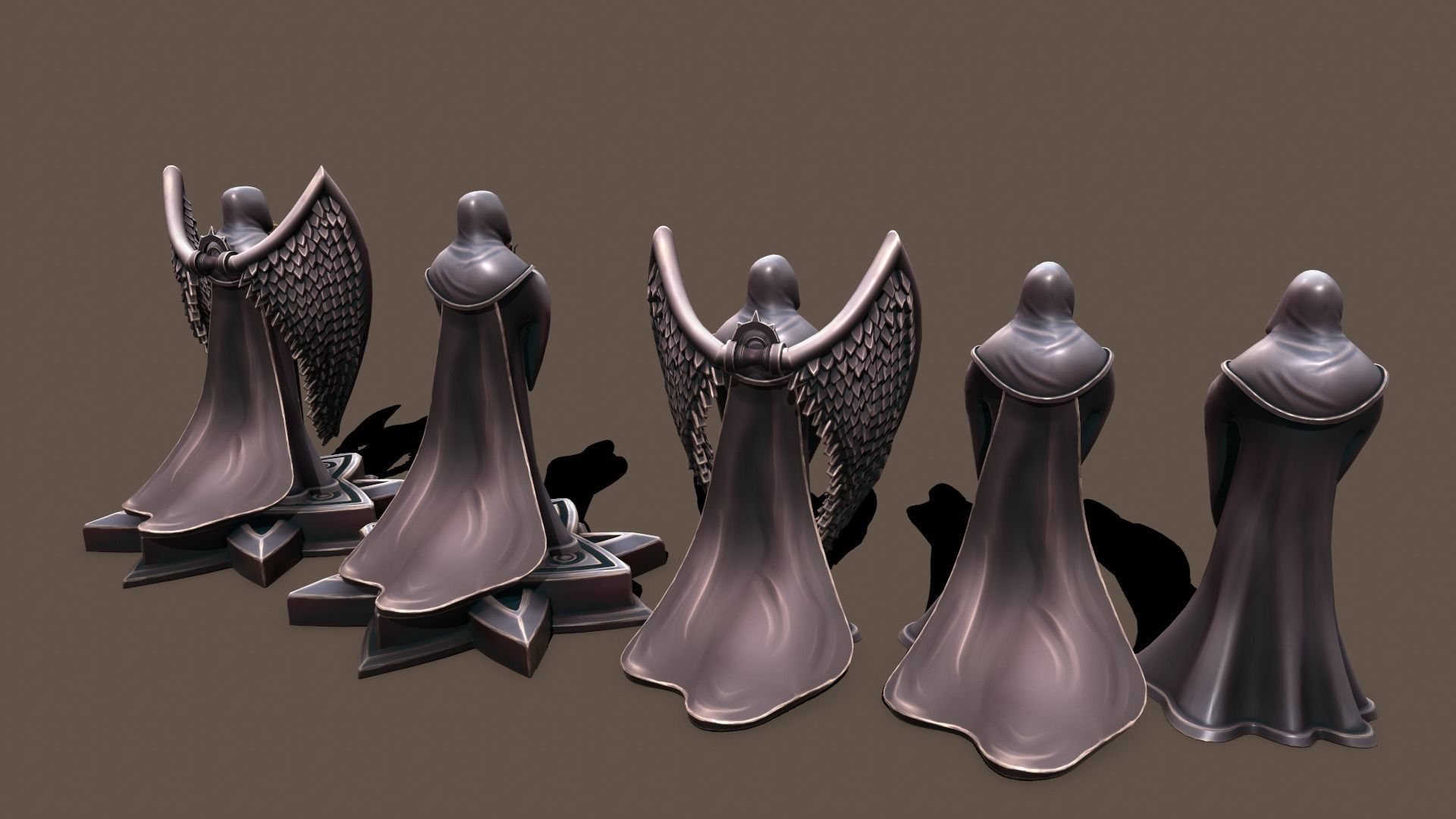 Statue Man Keeper Low-poly 3D model_5