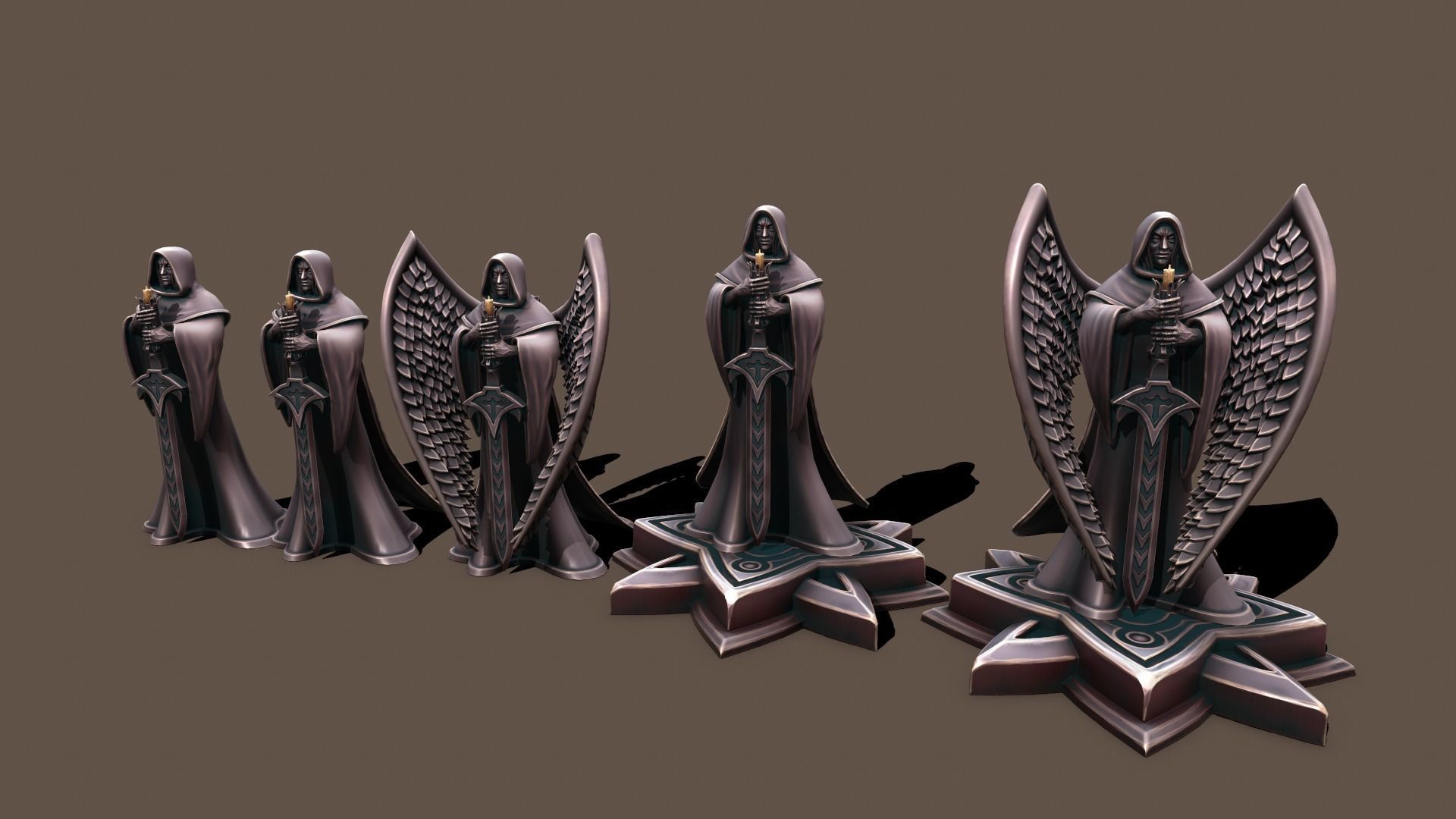 Statue Man Keeper Low-poly 3D model_2
