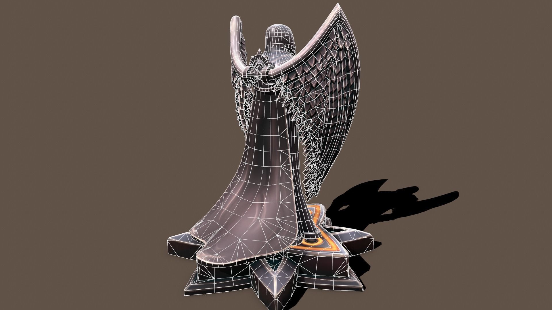 Statue Man Keeper Low-poly 3D model_9