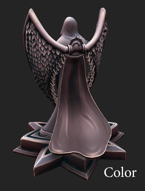 Statue Man Keeper Low-poly 3D model_11