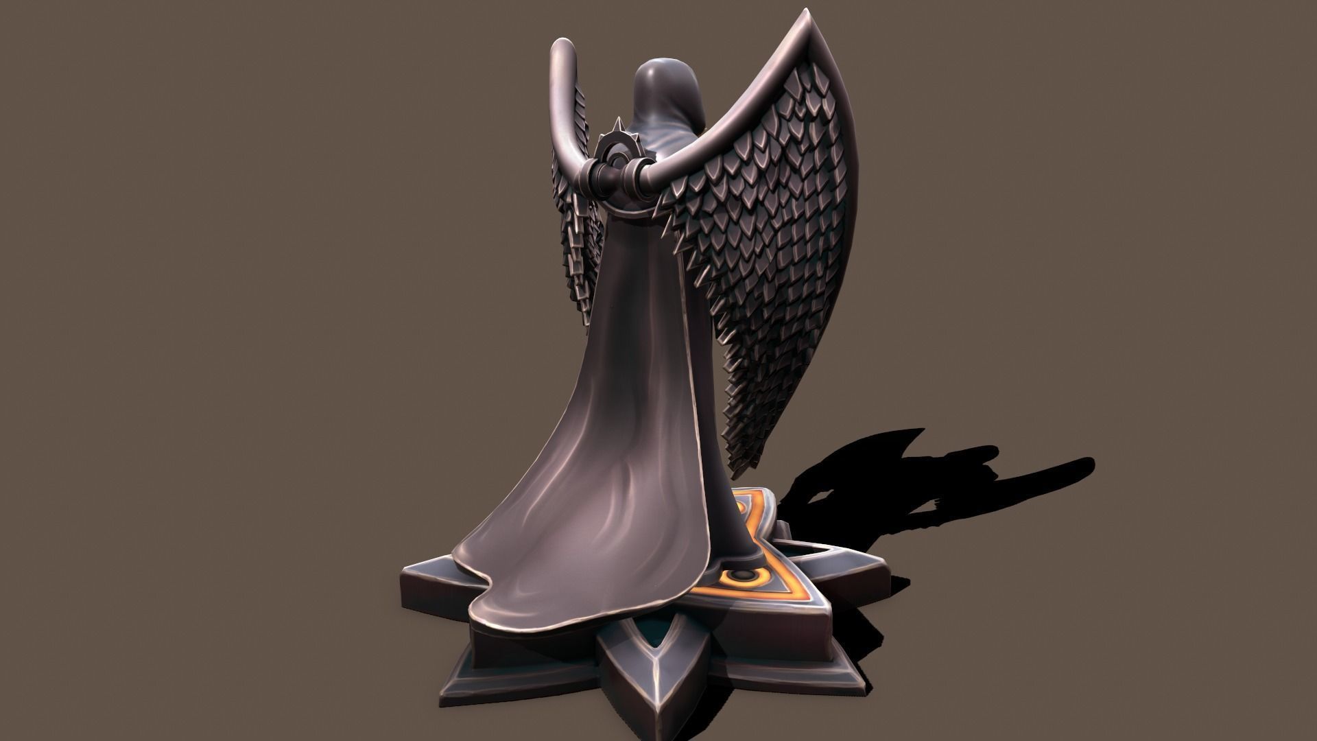 Statue Man Keeper Low-poly 3D model_8