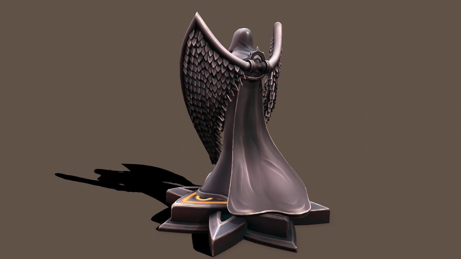 Statue Man Keeper Low-poly 3D model_7