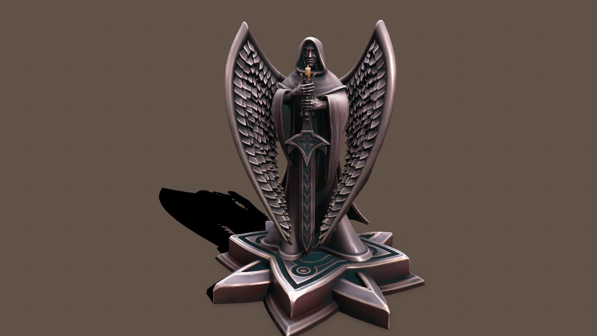 Statue Man Keeper Low-poly 3D model_1