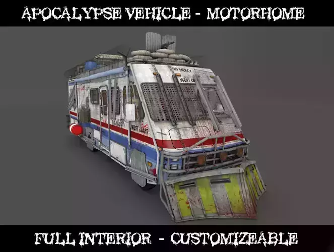 Apocalypse vehicle - Motorhome Low-poly 3D model
