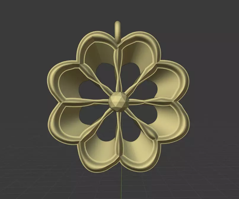 Lover Daisy Flower Necklace Pendant 6 3D print model