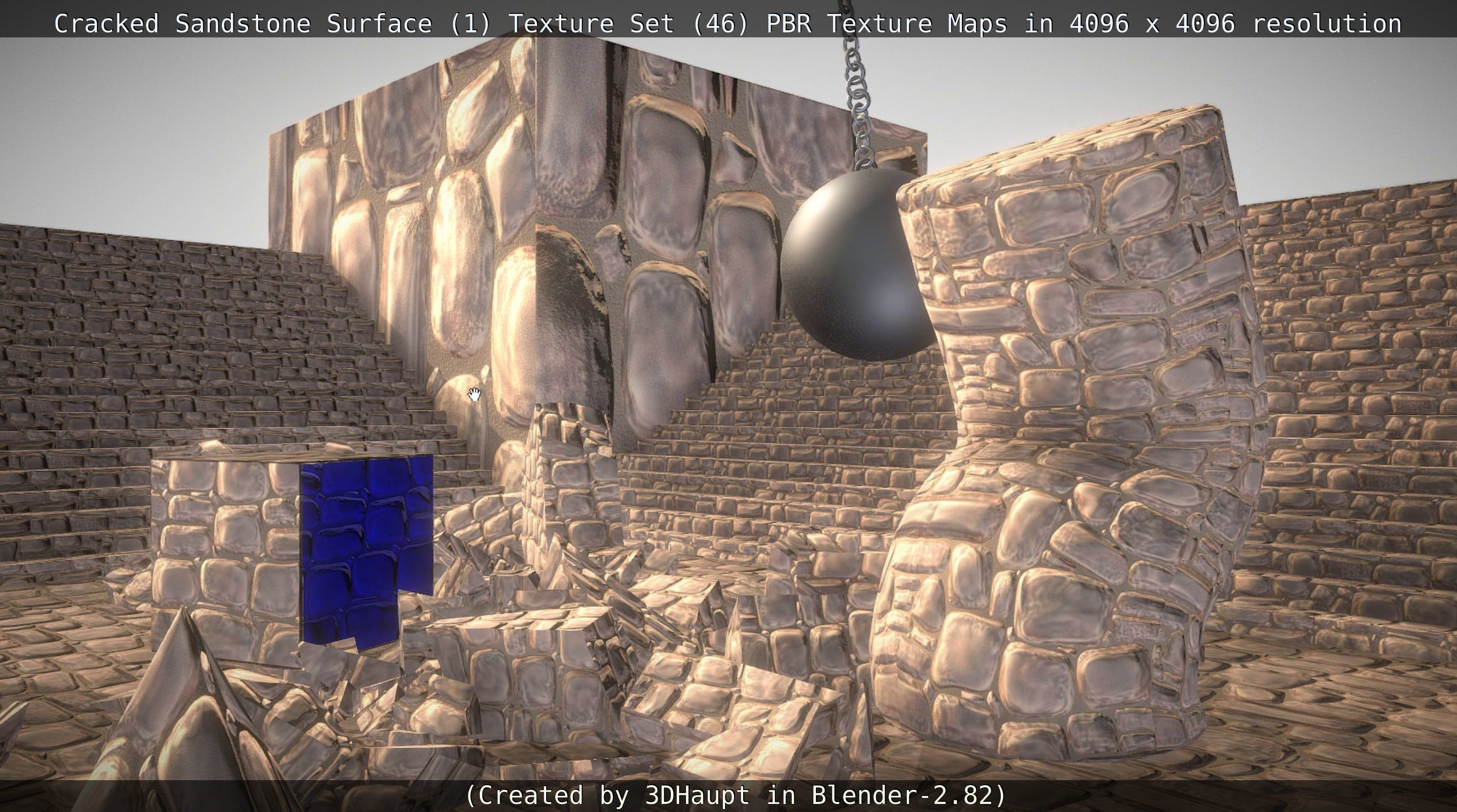 Cracked Sandstone Surface -1- Texture Set -46- Texture_25