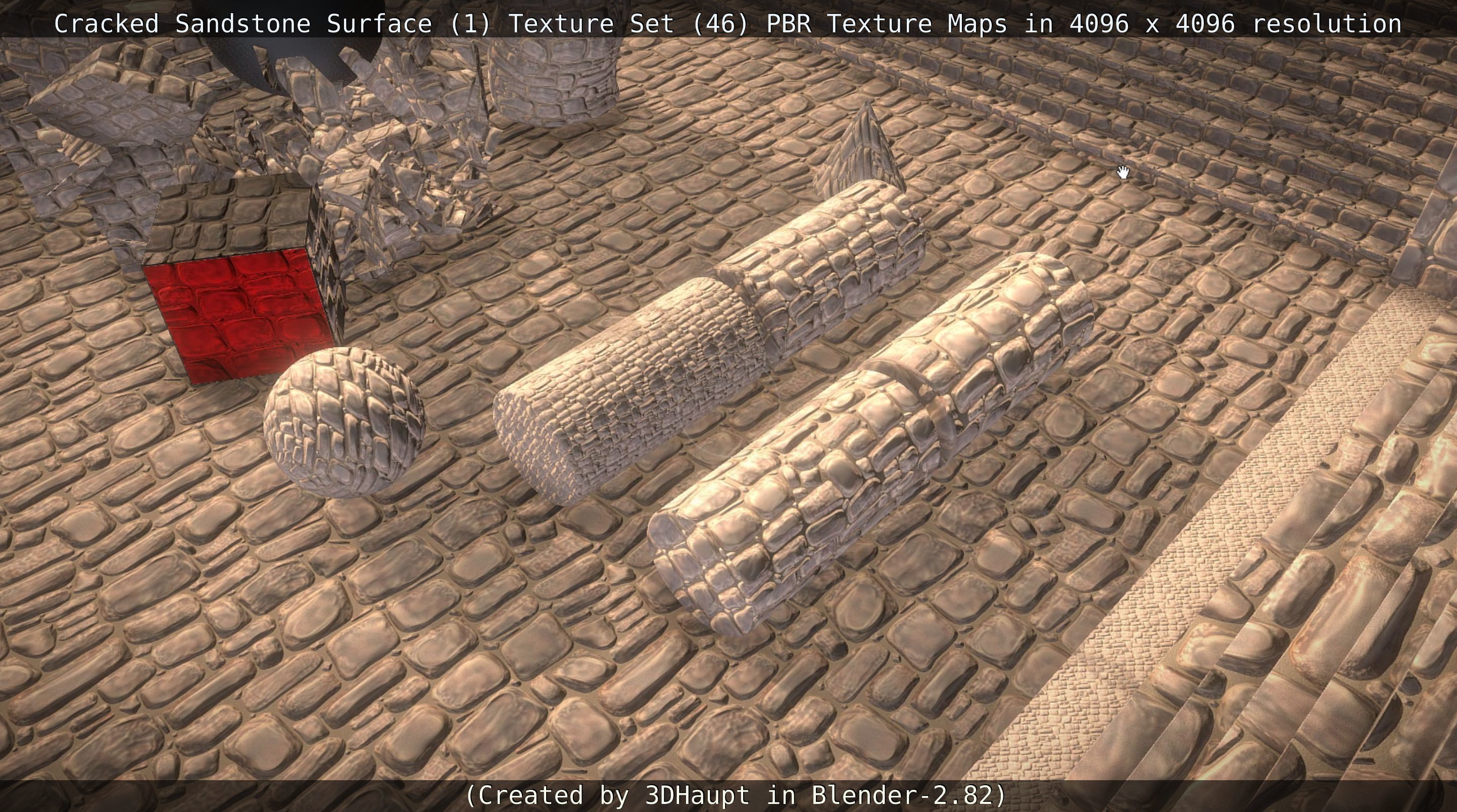 Cracked Sandstone Surface -1- Texture Set -46- Texture_75