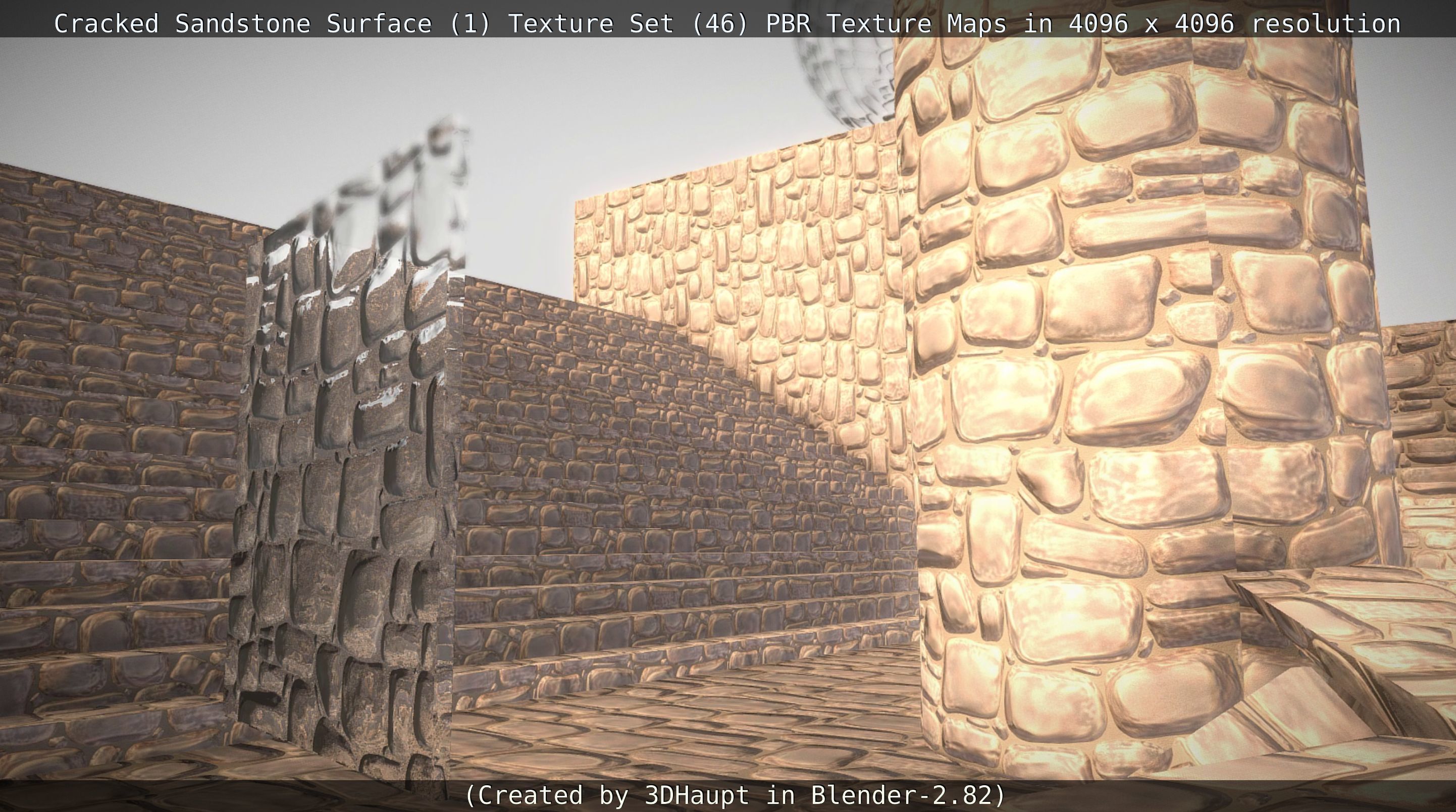 Cracked Sandstone Surface -1- Texture Set -46- Texture_93