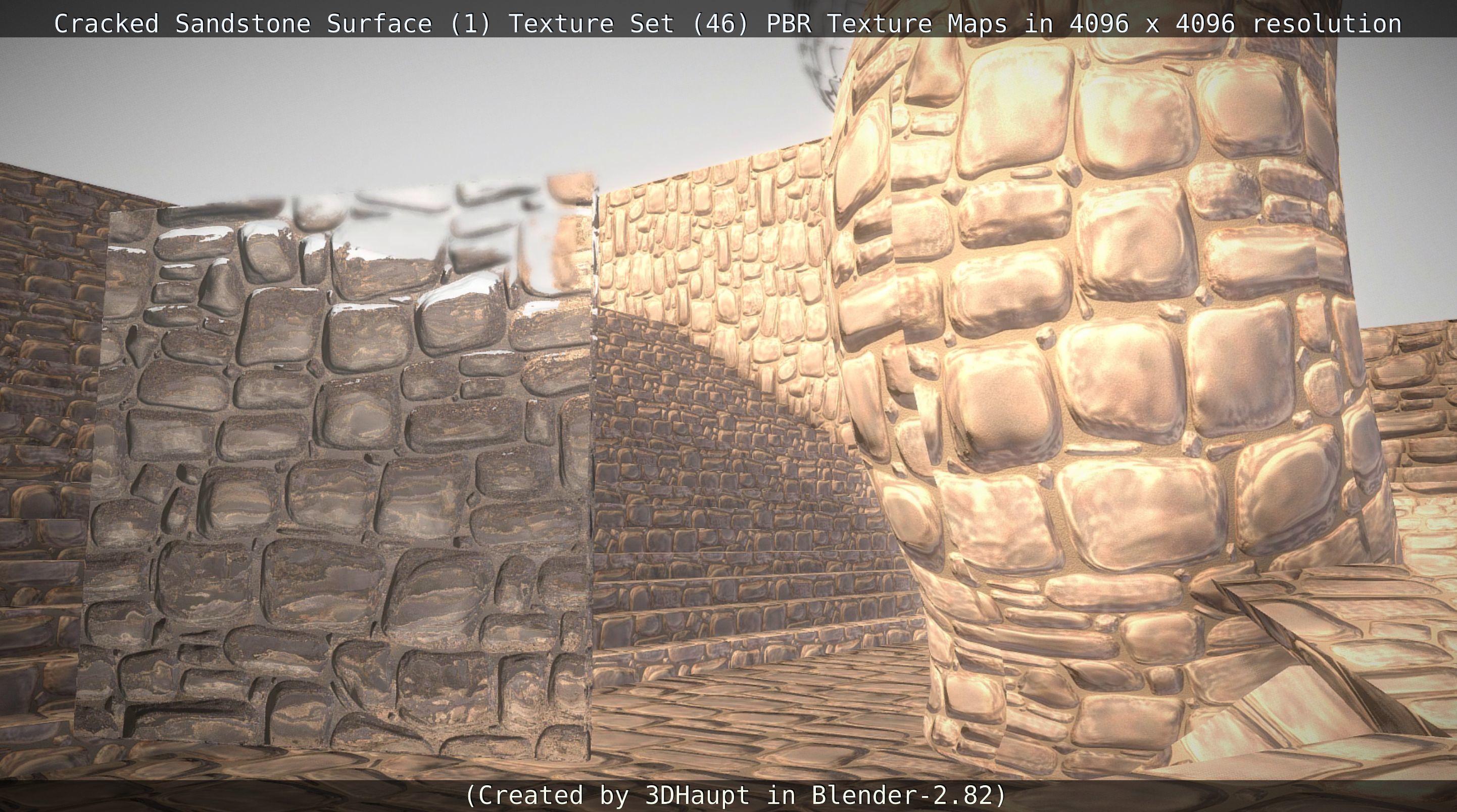 Cracked Sandstone Surface -1- Texture Set -46- Texture_113