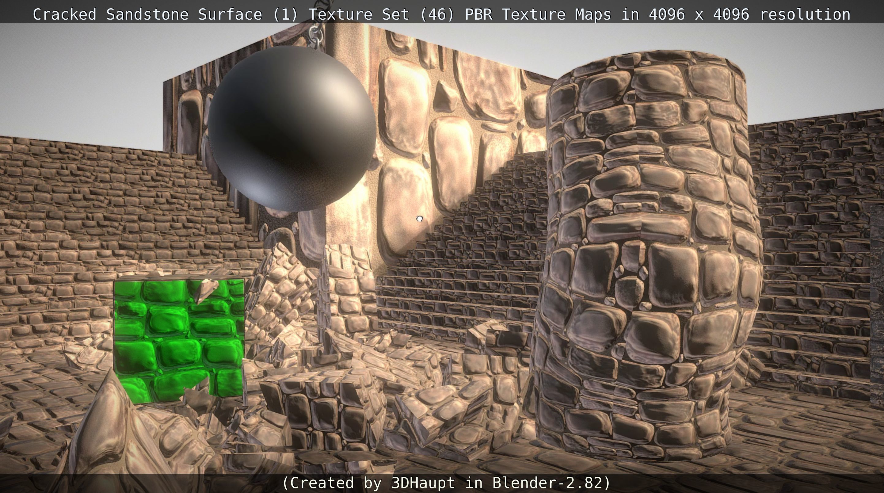 Cracked Sandstone Surface -1- Texture Set -46- Texture_23