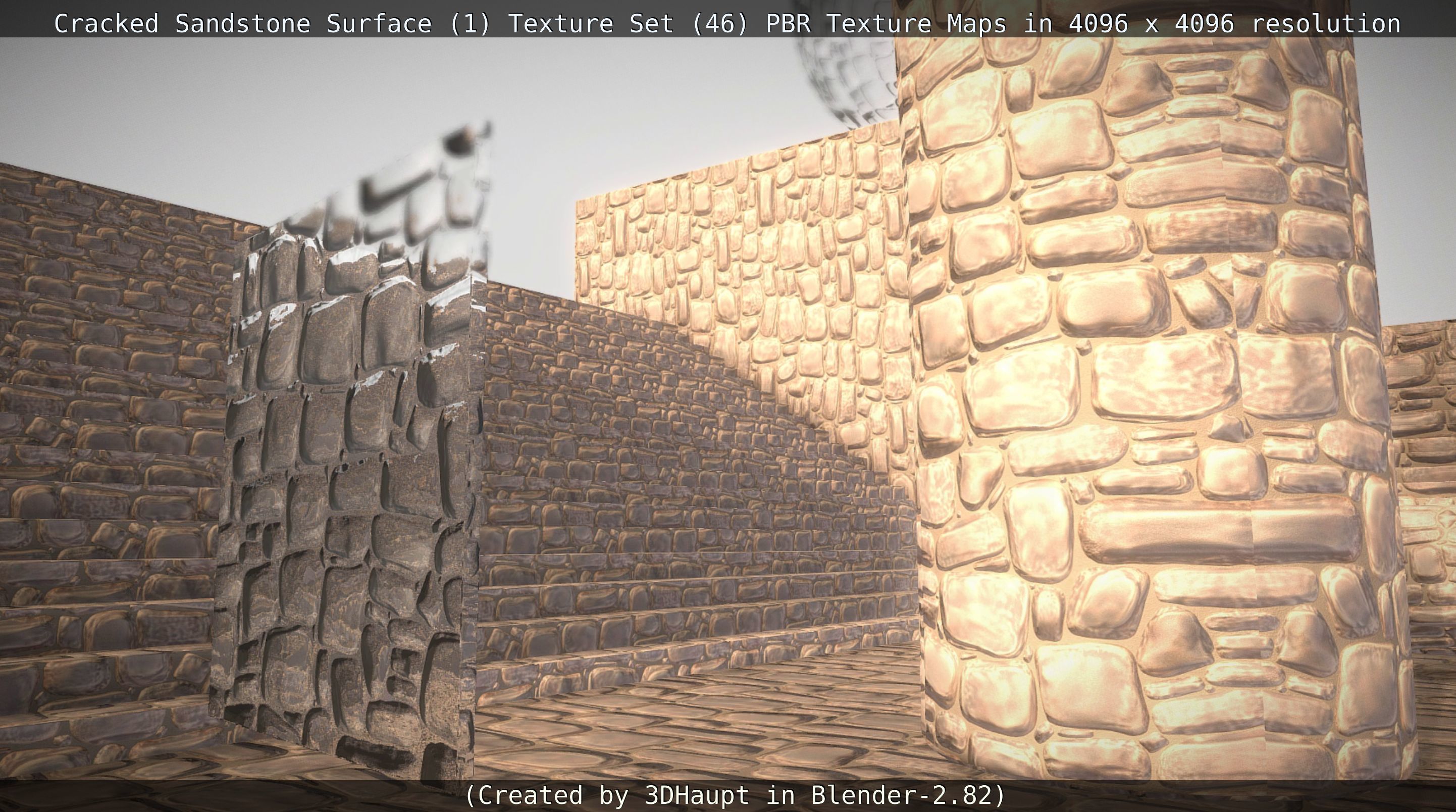 Cracked Sandstone Surface -1- Texture Set -46- Texture_94