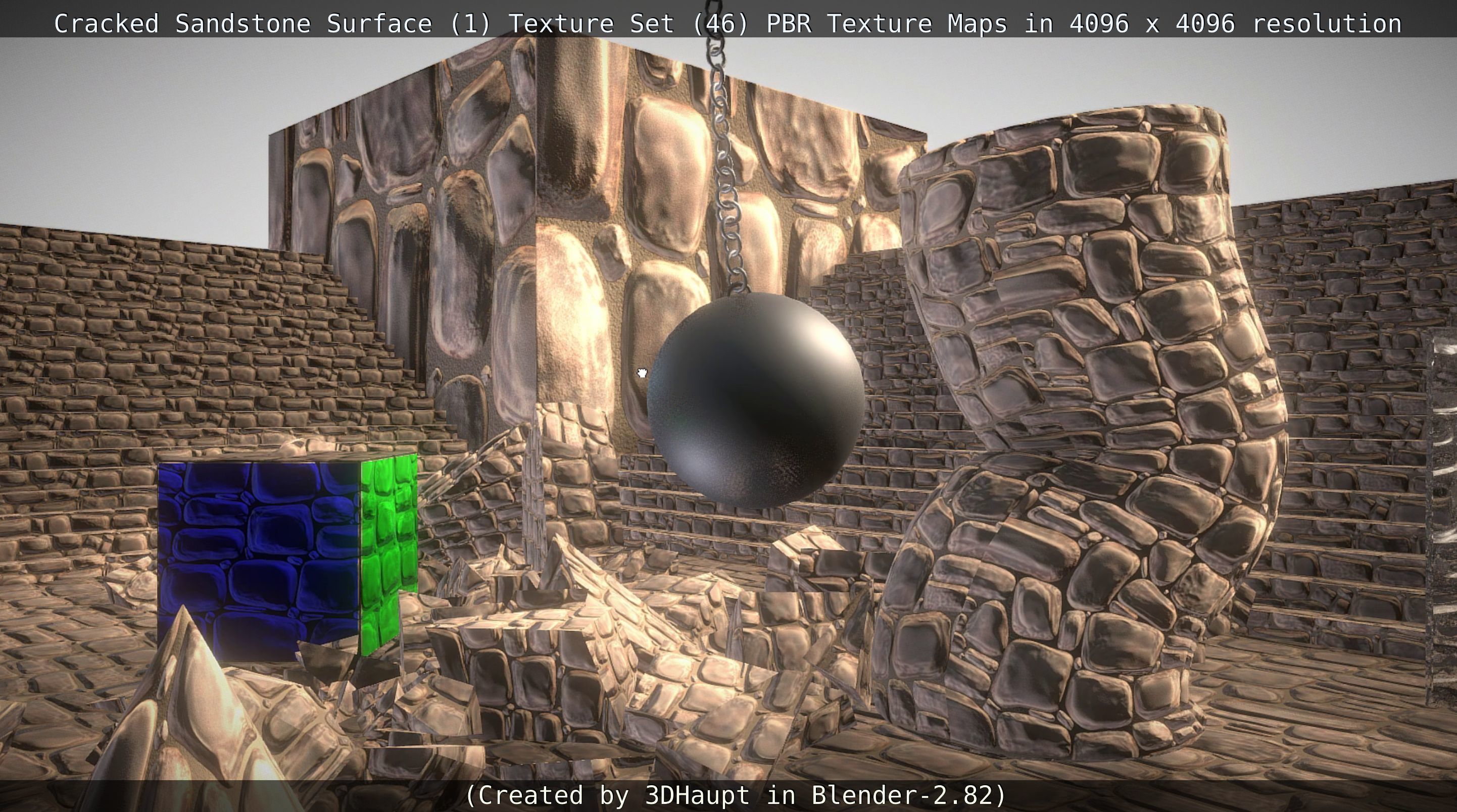 Cracked Sandstone Surface -1- Texture Set -46- Texture_3