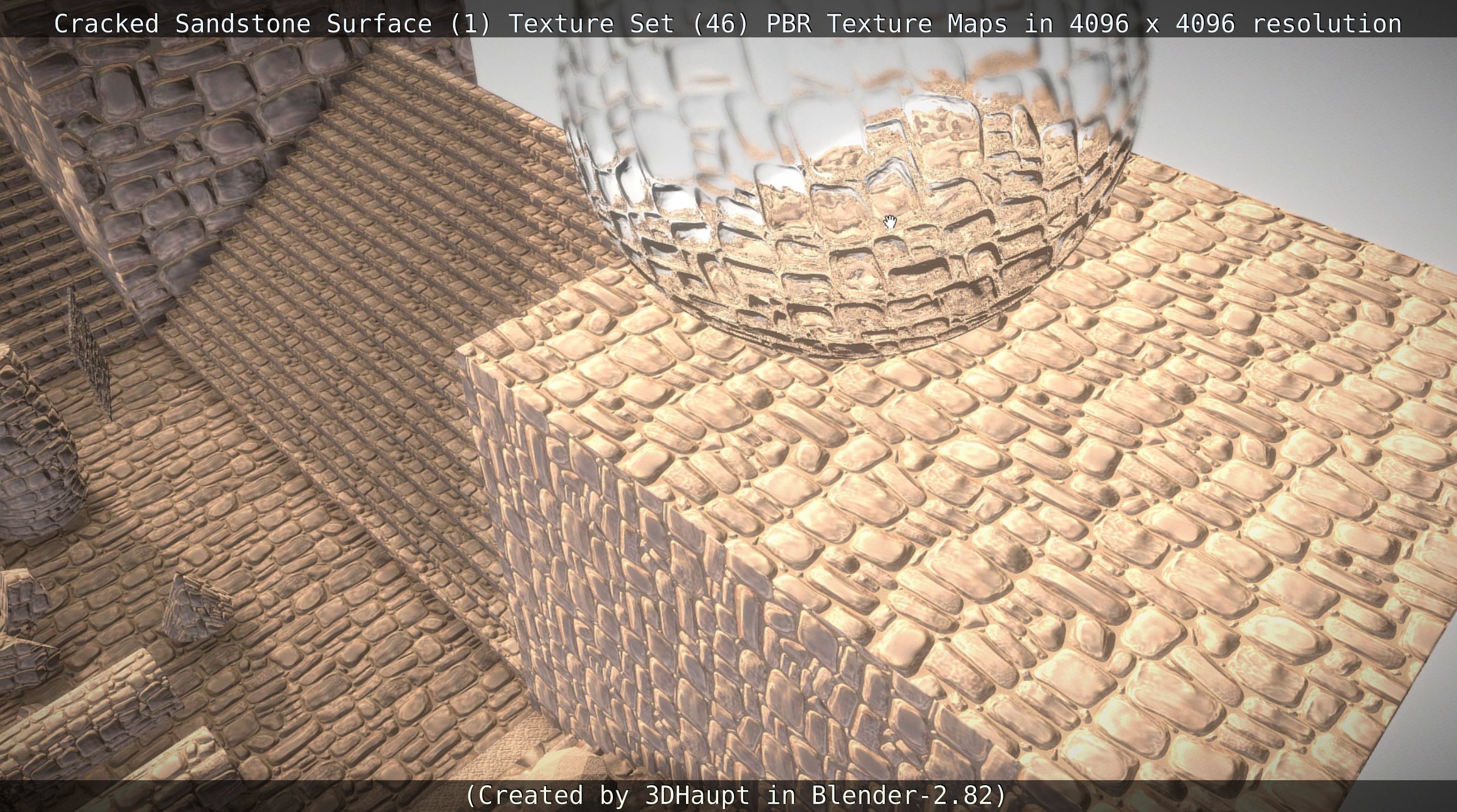 Cracked Sandstone Surface -1- Texture Set -46- Texture_76