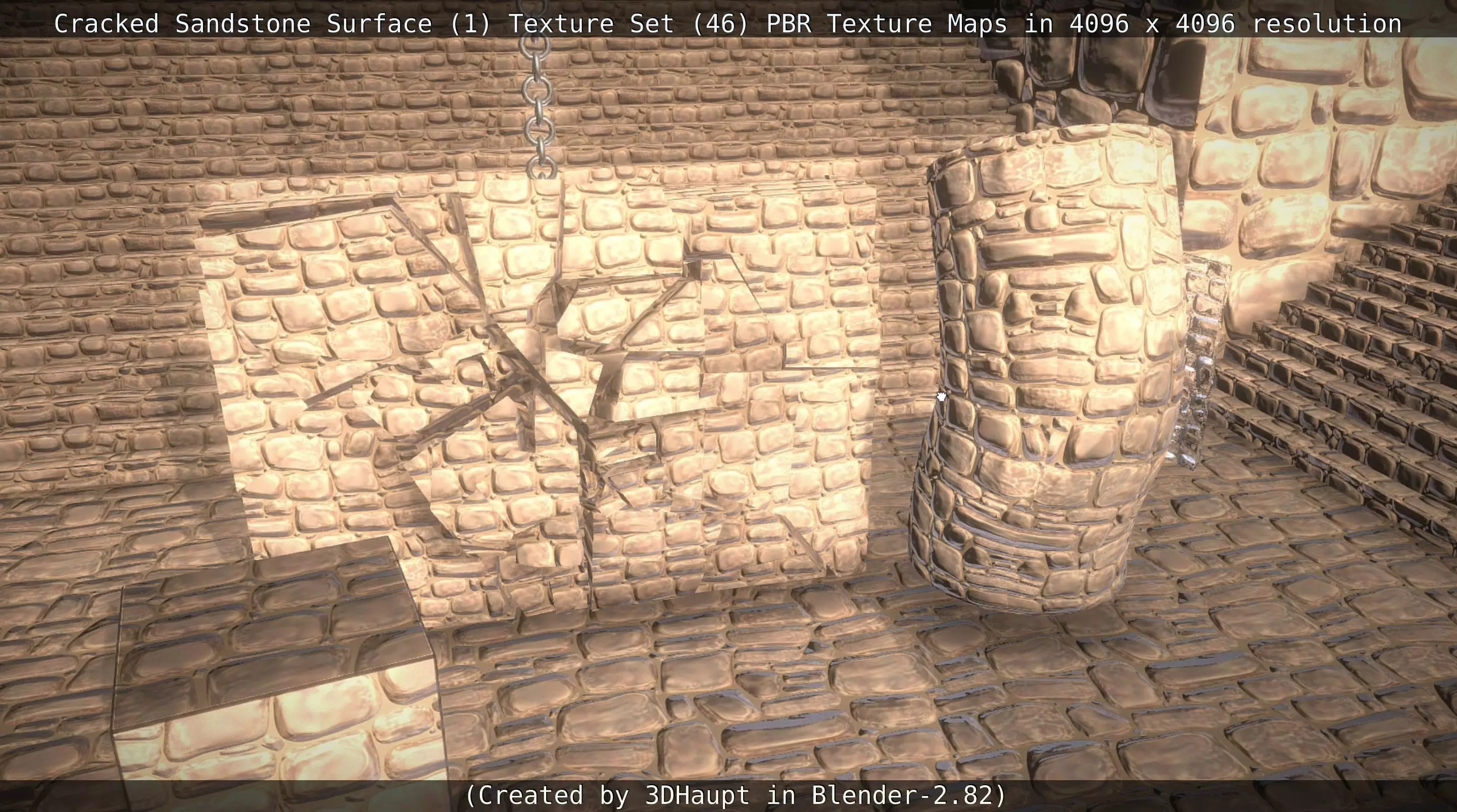 Cracked Sandstone Surface -1- Texture Set -46- Texture_0