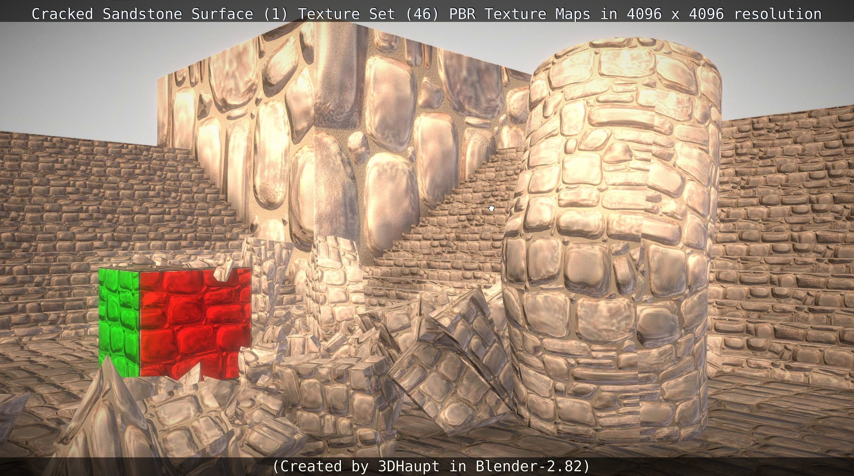 Cracked Sandstone Surface -1- Texture Set -46- Texture_142