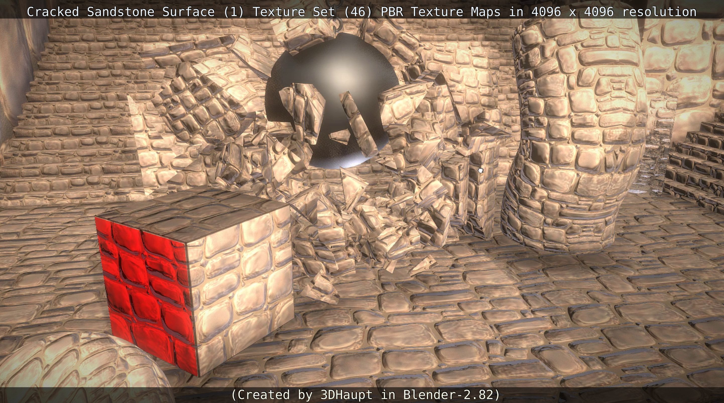 Cracked Sandstone Surface -1- Texture Set -46- Texture_132