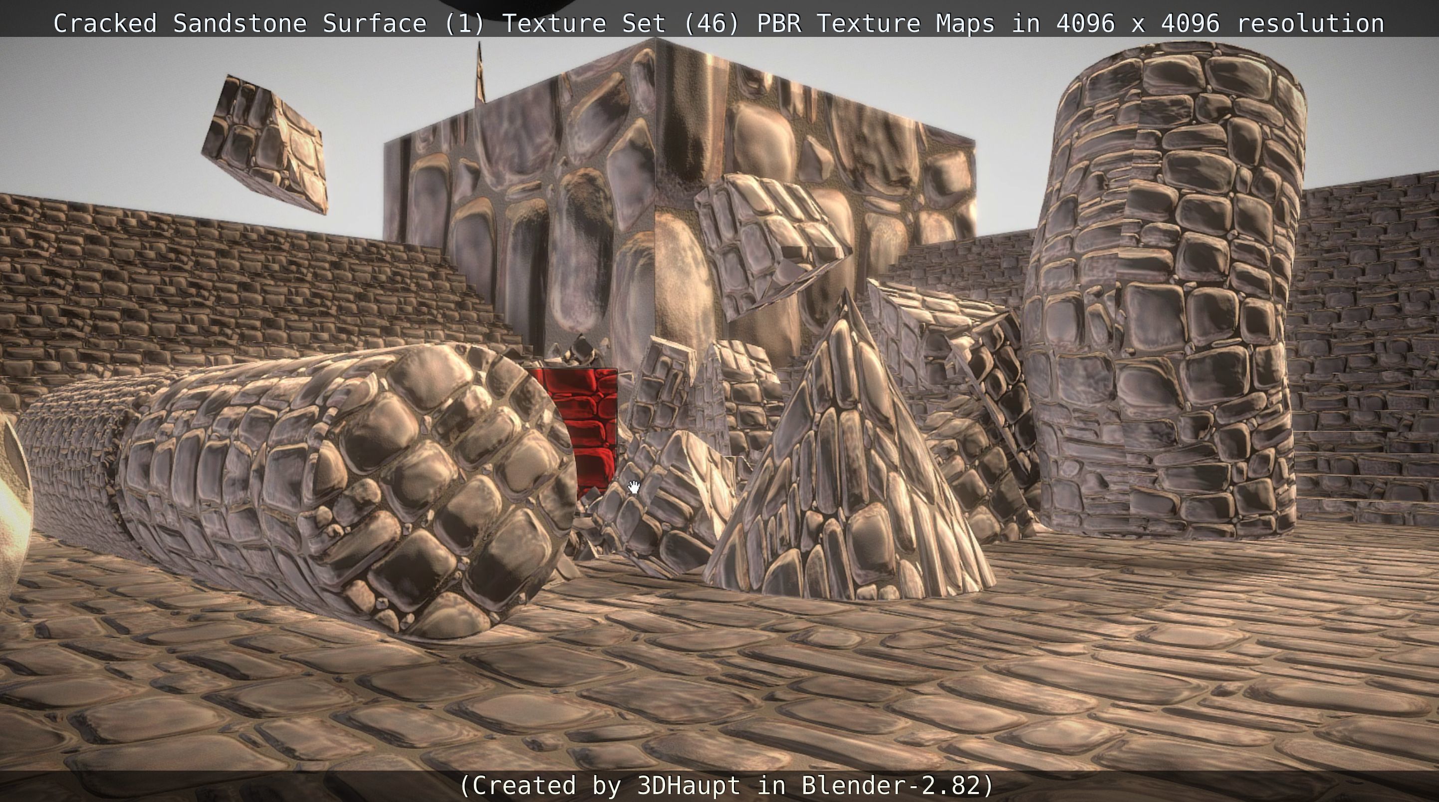 Cracked Sandstone Surface -1- Texture Set -46- Texture_79