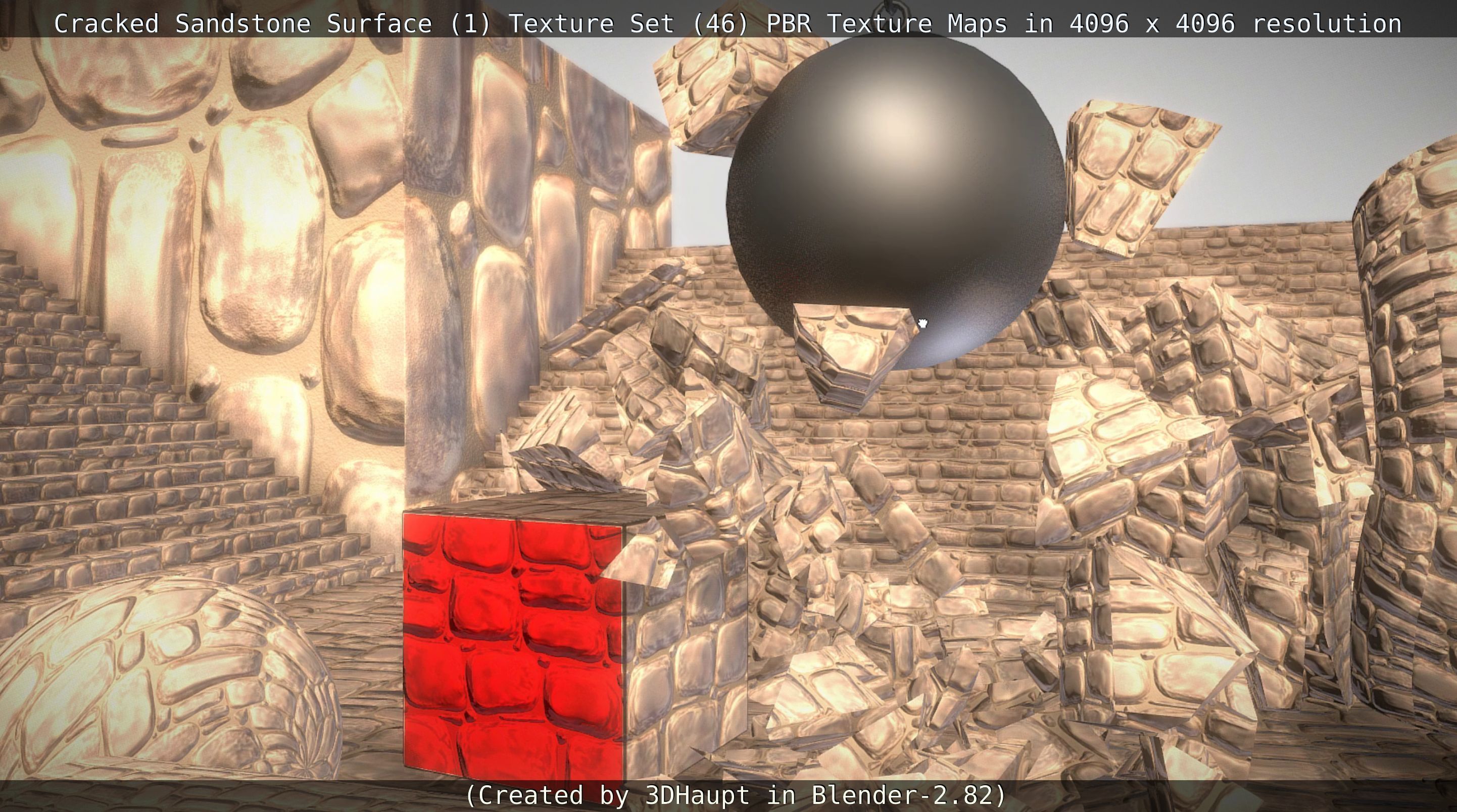 Cracked Sandstone Surface -1- Texture Set -46- Texture_20