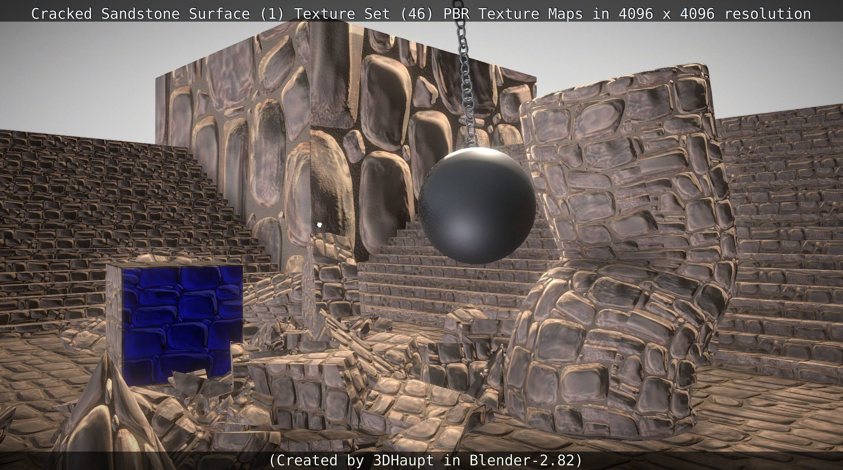 Cracked Sandstone Surface -1- Texture Set -46- Texture_24