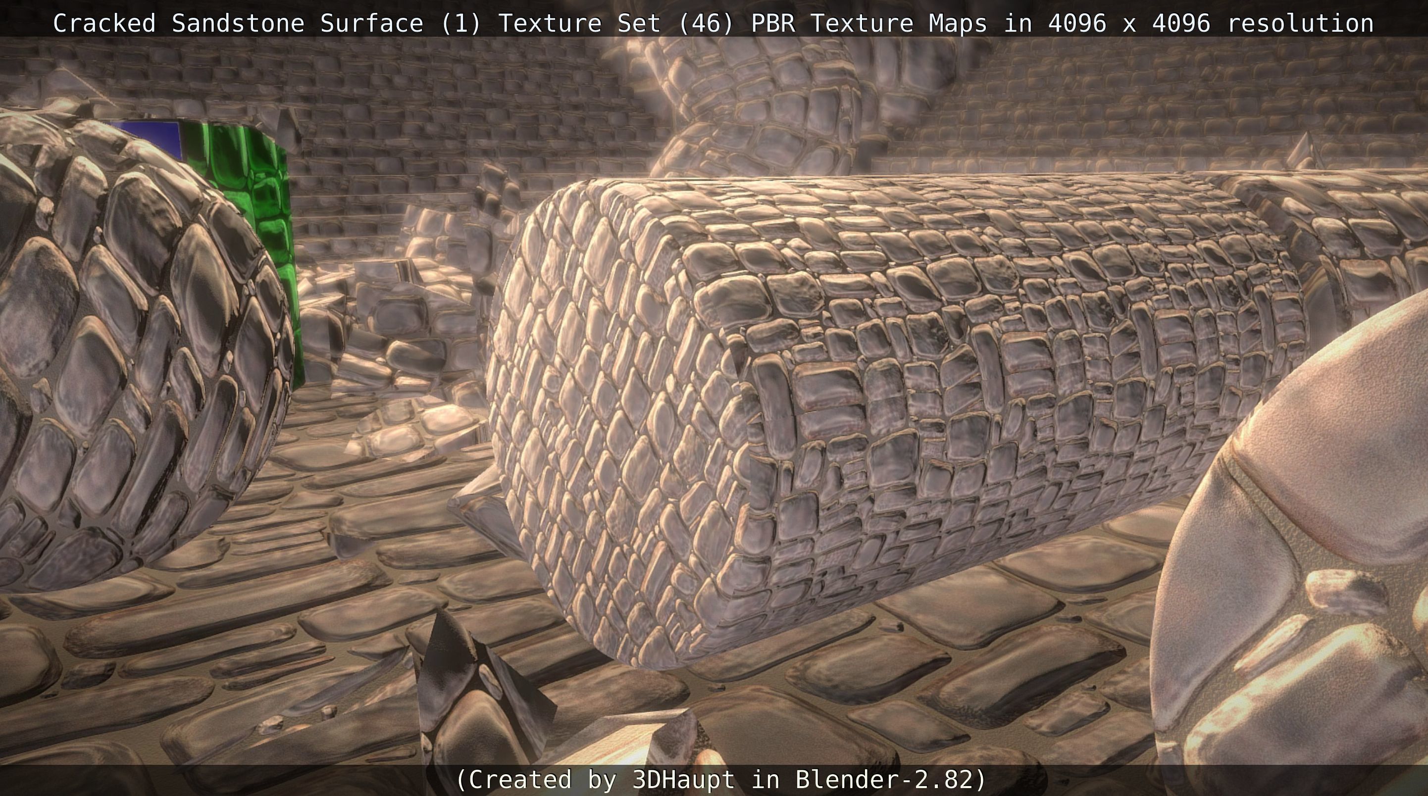 Cracked Sandstone Surface -1- Texture Set -46- Texture_103