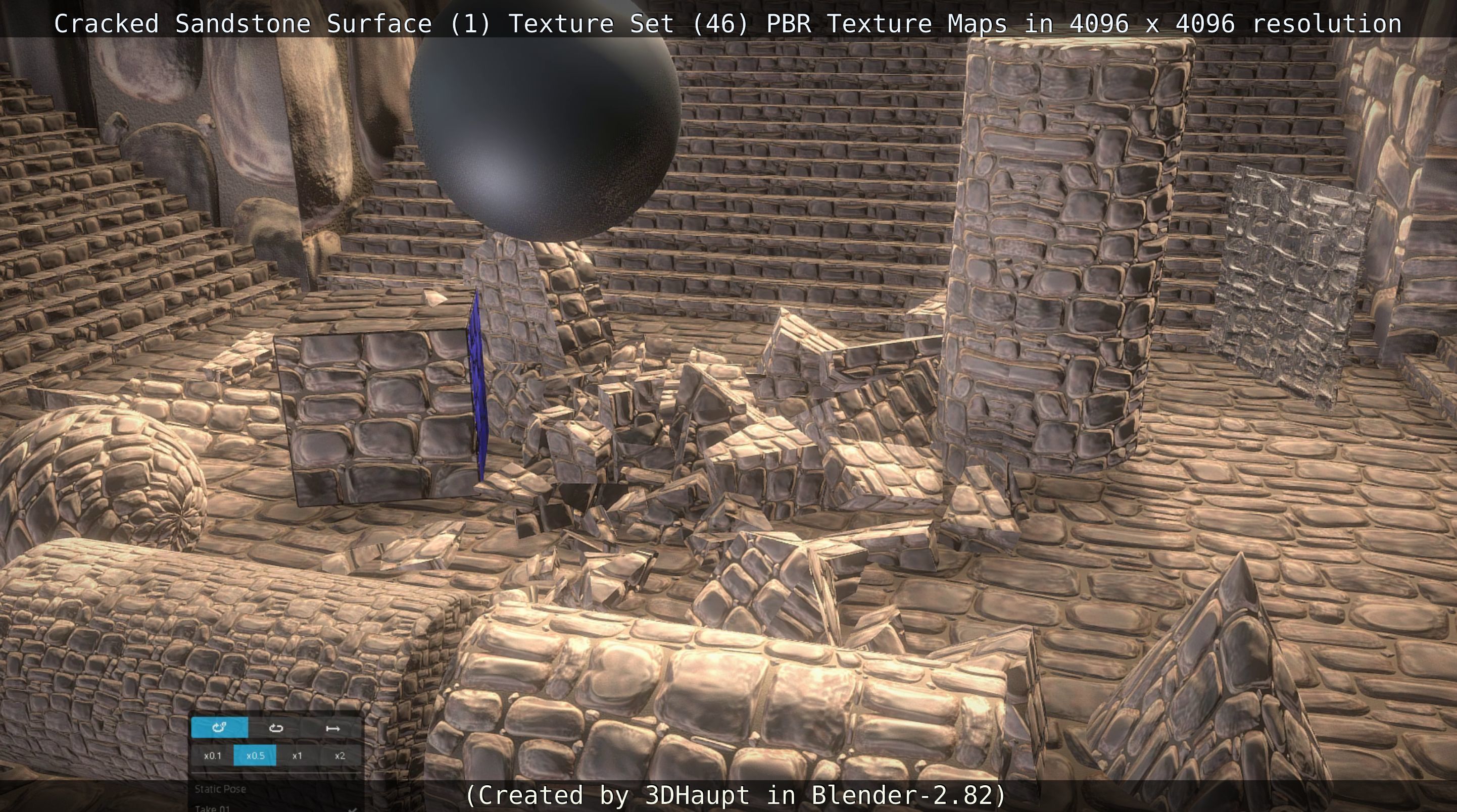 Cracked Sandstone Surface -1- Texture Set -46- Texture_62