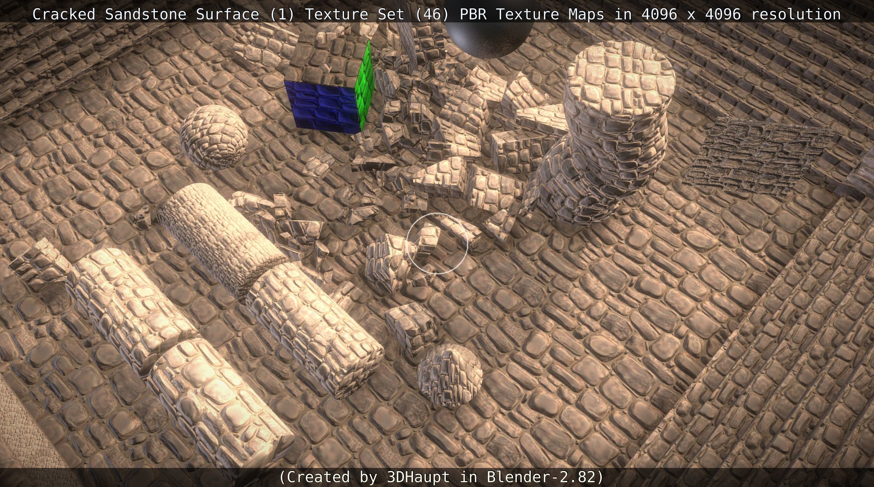 Cracked Sandstone Surface -1- Texture Set -46- Texture_104