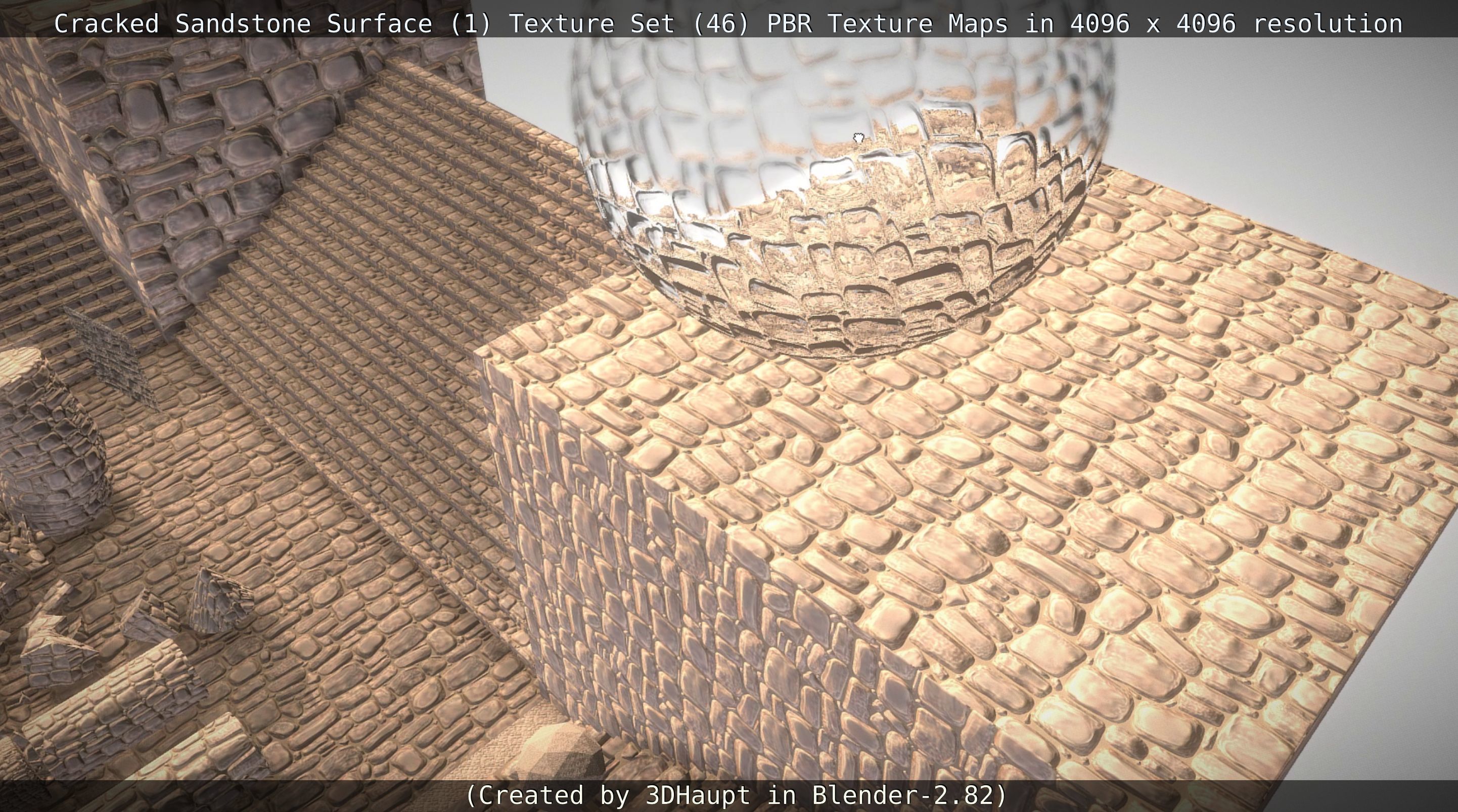 Cracked Sandstone Surface -1- Texture Set -46- Texture_74