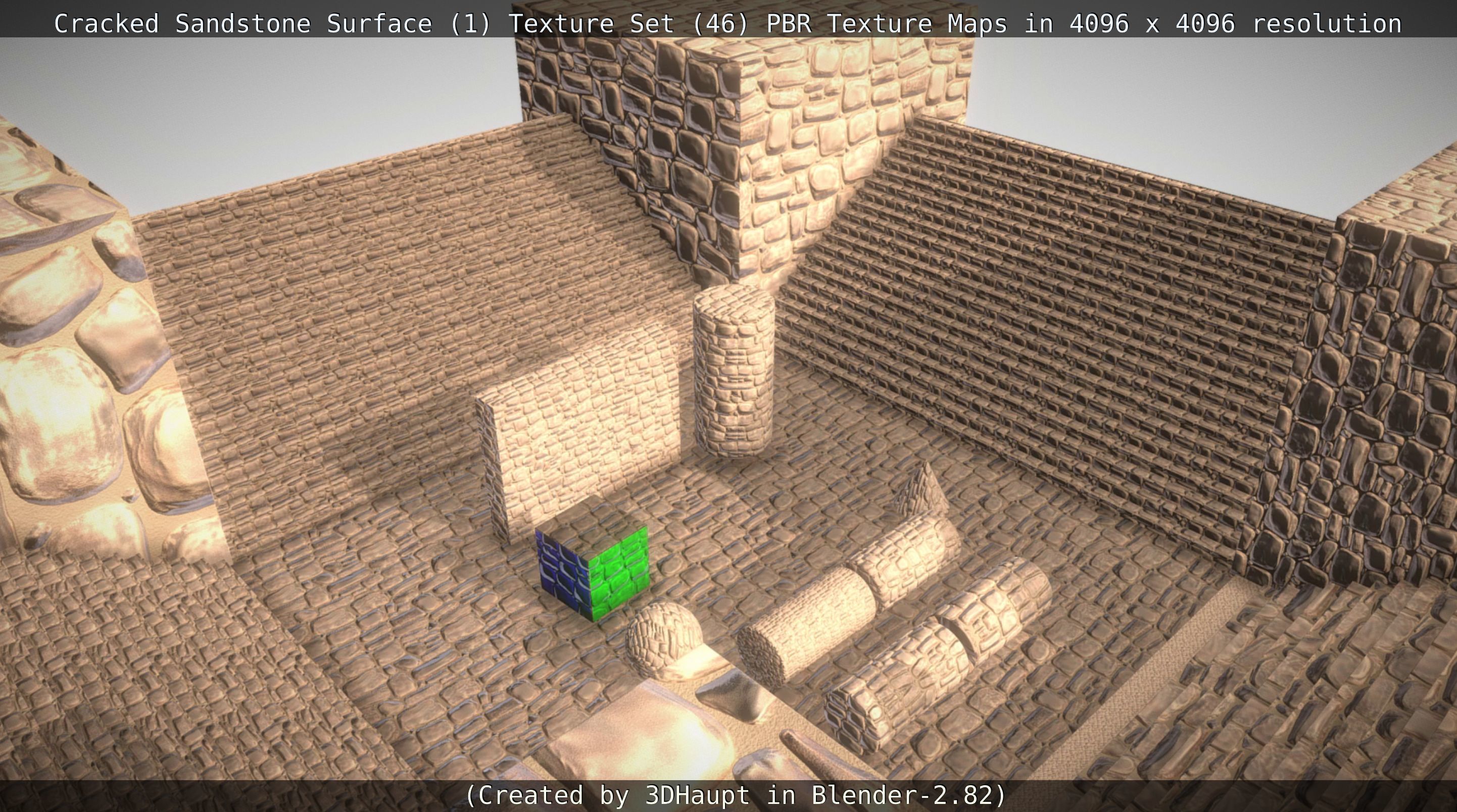 Cracked Sandstone Surface -1- Texture Set -46- Texture_18