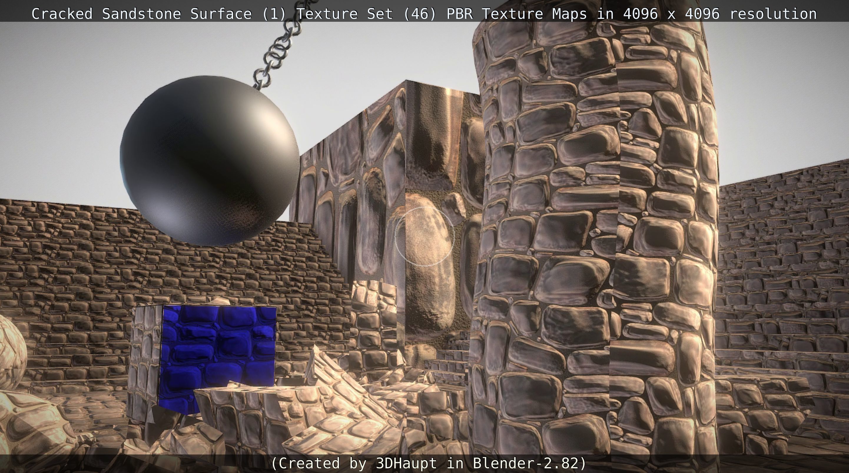 Cracked Sandstone Surface -1- Texture Set -46- Texture_31