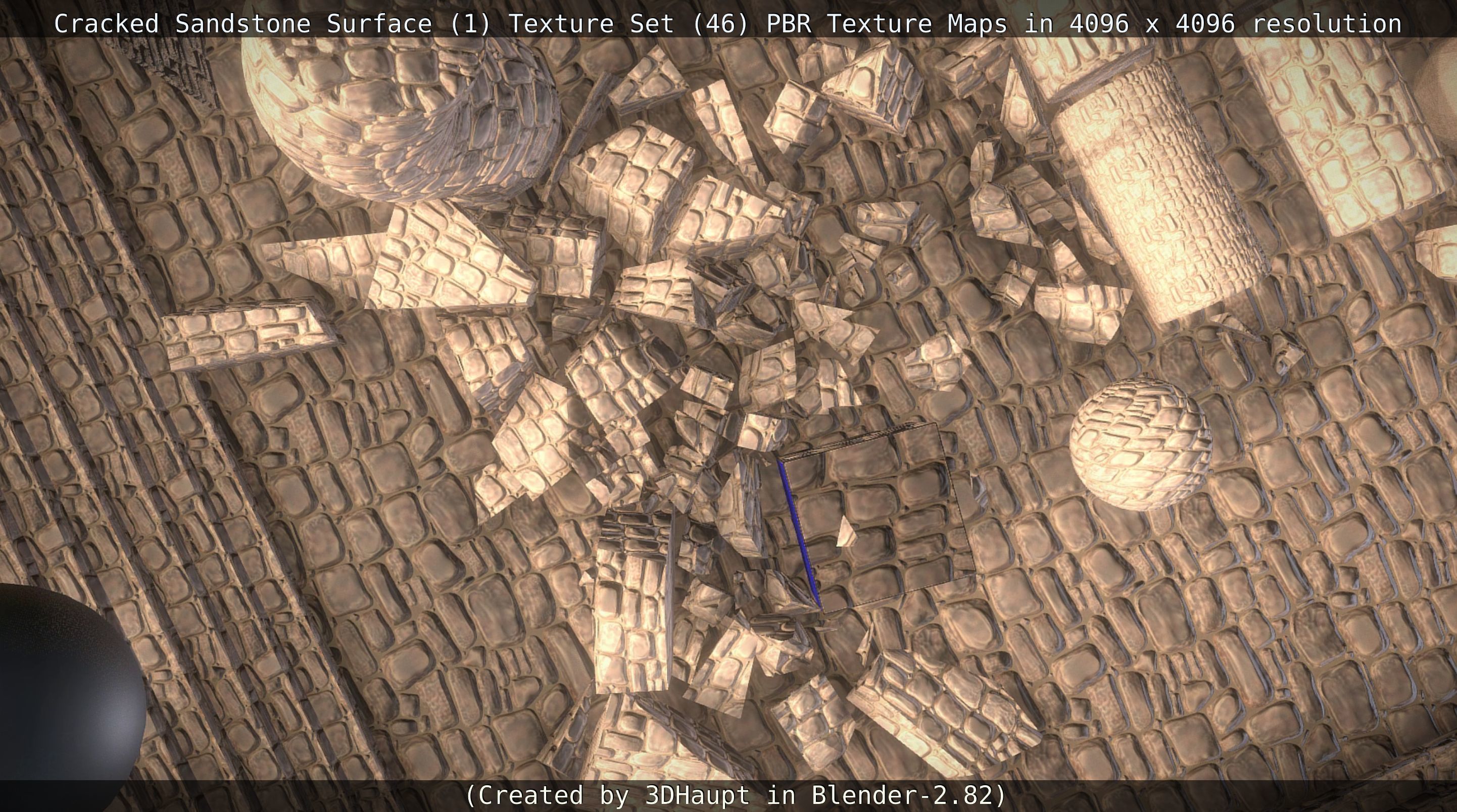 Cracked Sandstone Surface -1- Texture Set -46- Texture_114