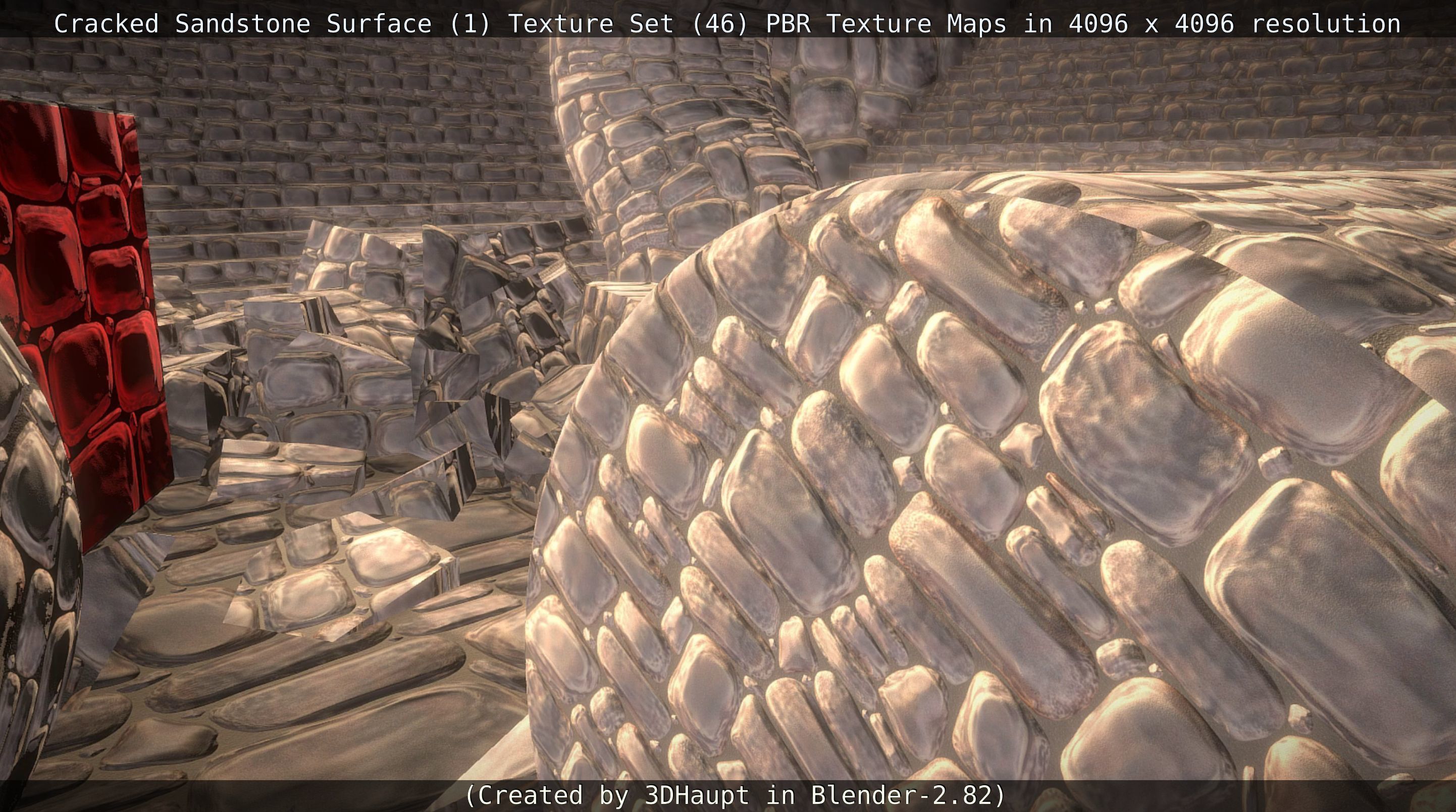 Cracked Sandstone Surface -1- Texture Set -46- Texture_111