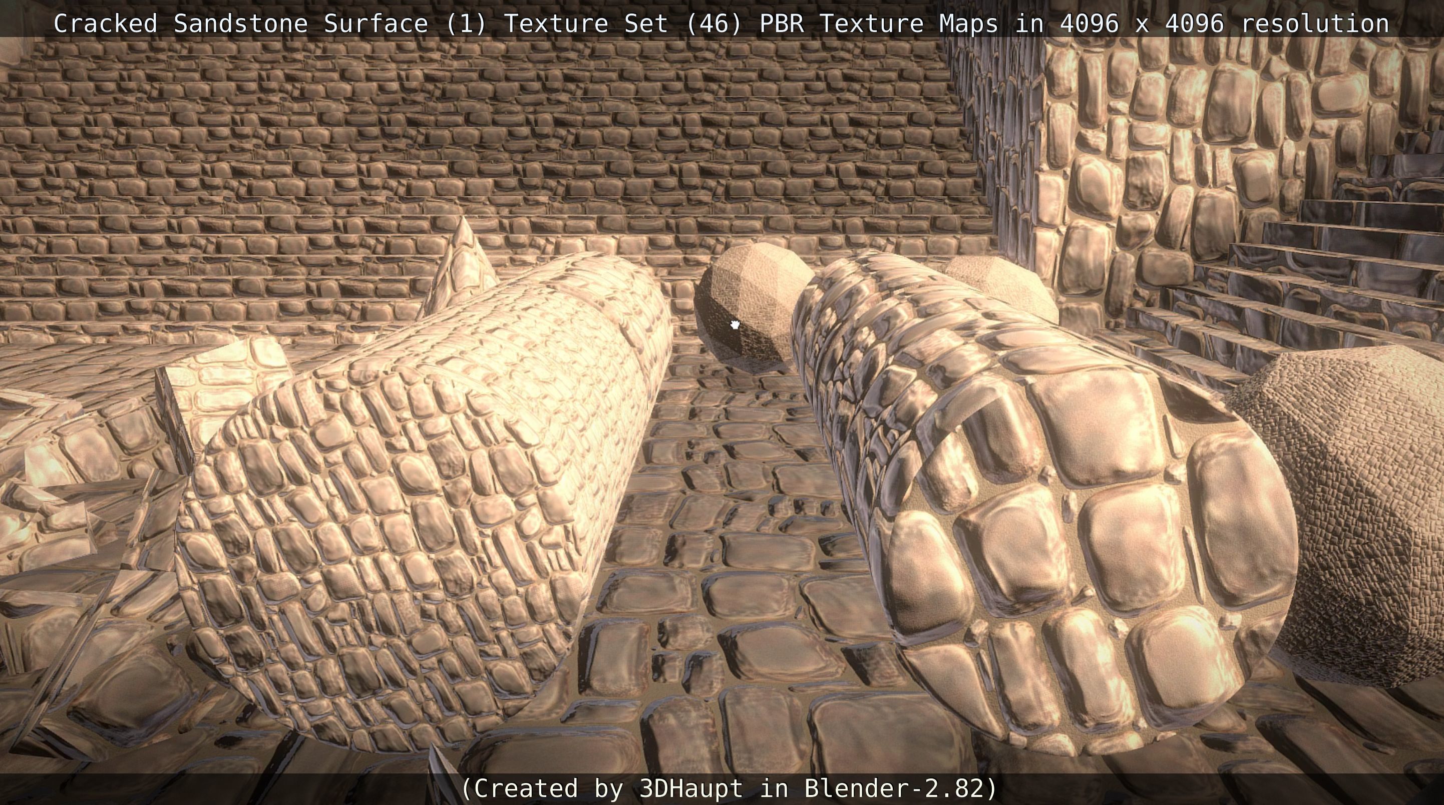 Cracked Sandstone Surface -1- Texture Set -46- Texture_64