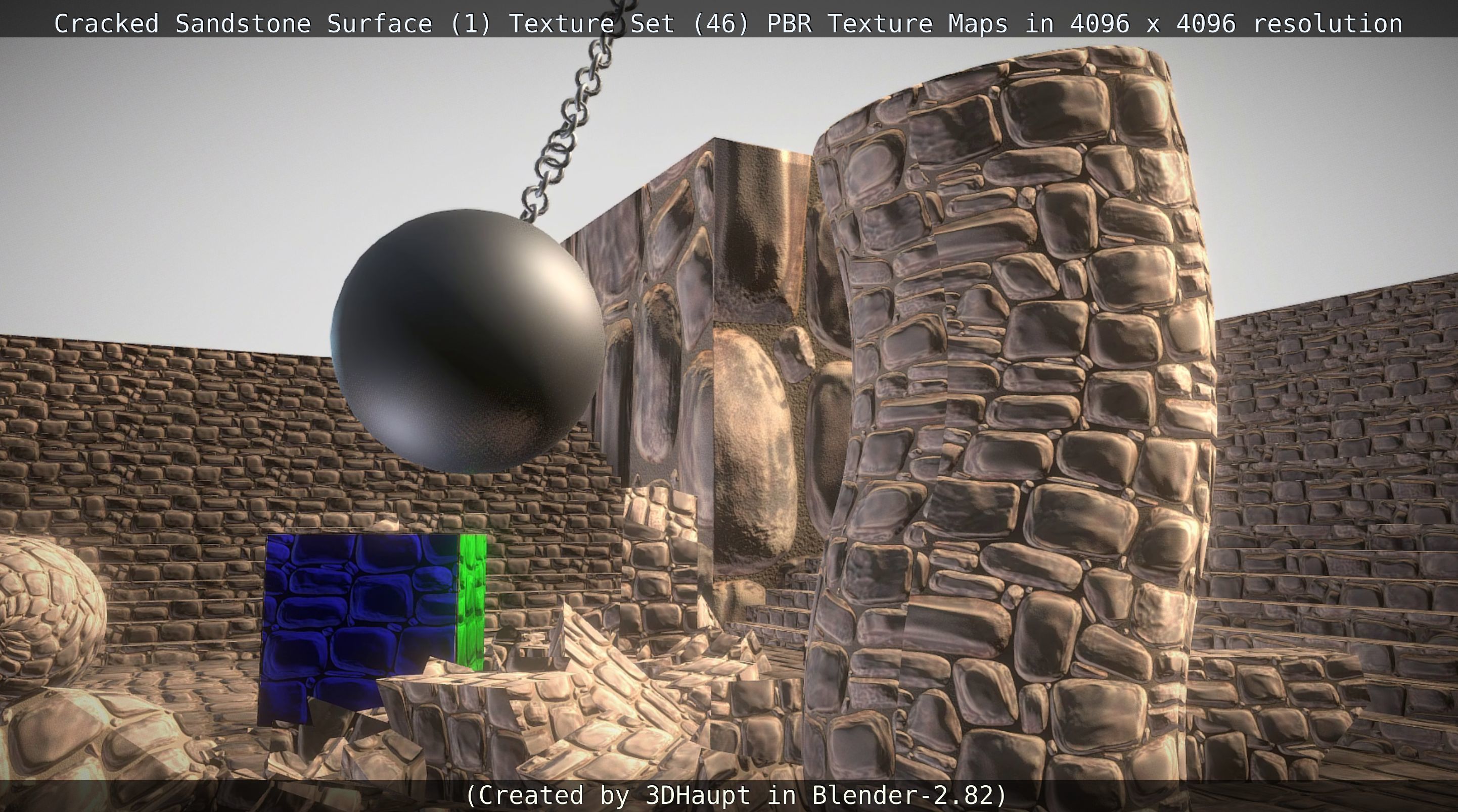 Cracked Sandstone Surface -1- Texture Set -46- Texture_95