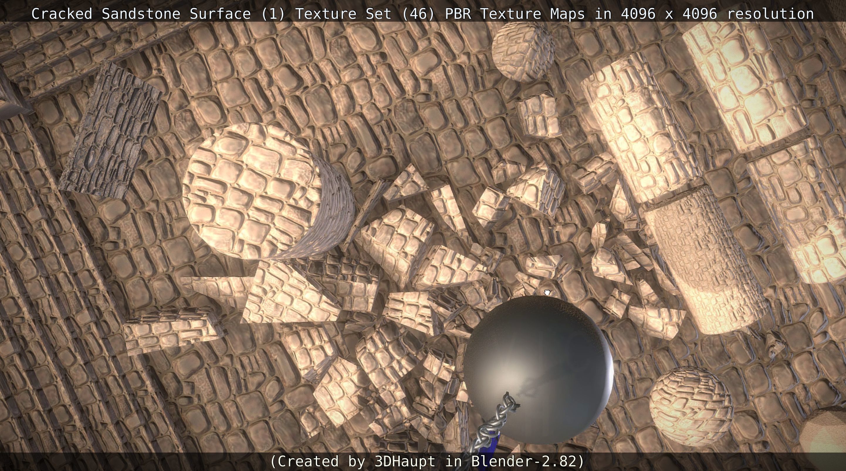 Cracked Sandstone Surface -1- Texture Set -46- Texture_17